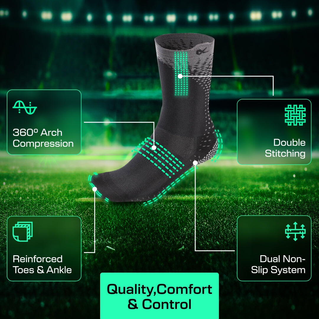 ProCleat Performance Grip Sokken – Kuitlengte – Zwart – Volwassen maat (EU 3/7