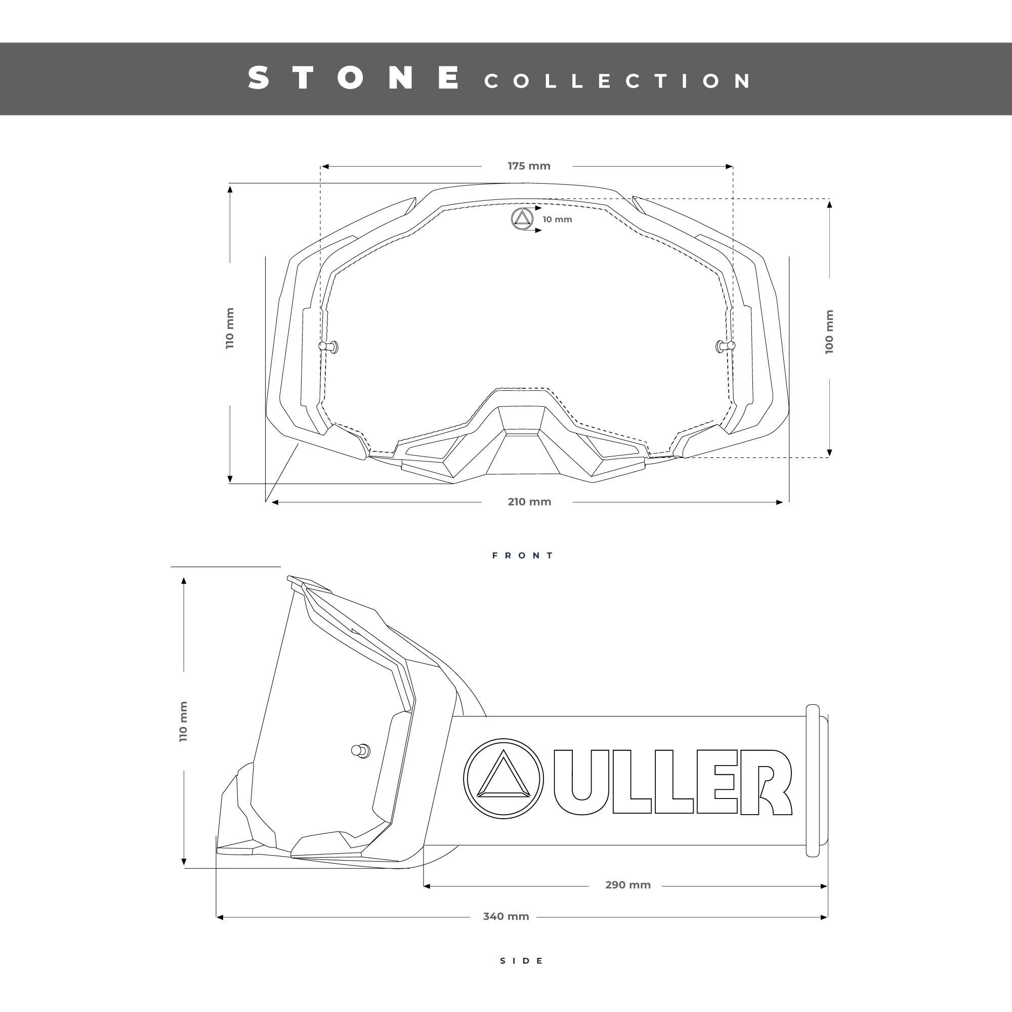 Unisex Motocross Gafas Enduro UV400 Antivaho ULLER Stone Negro 7/7