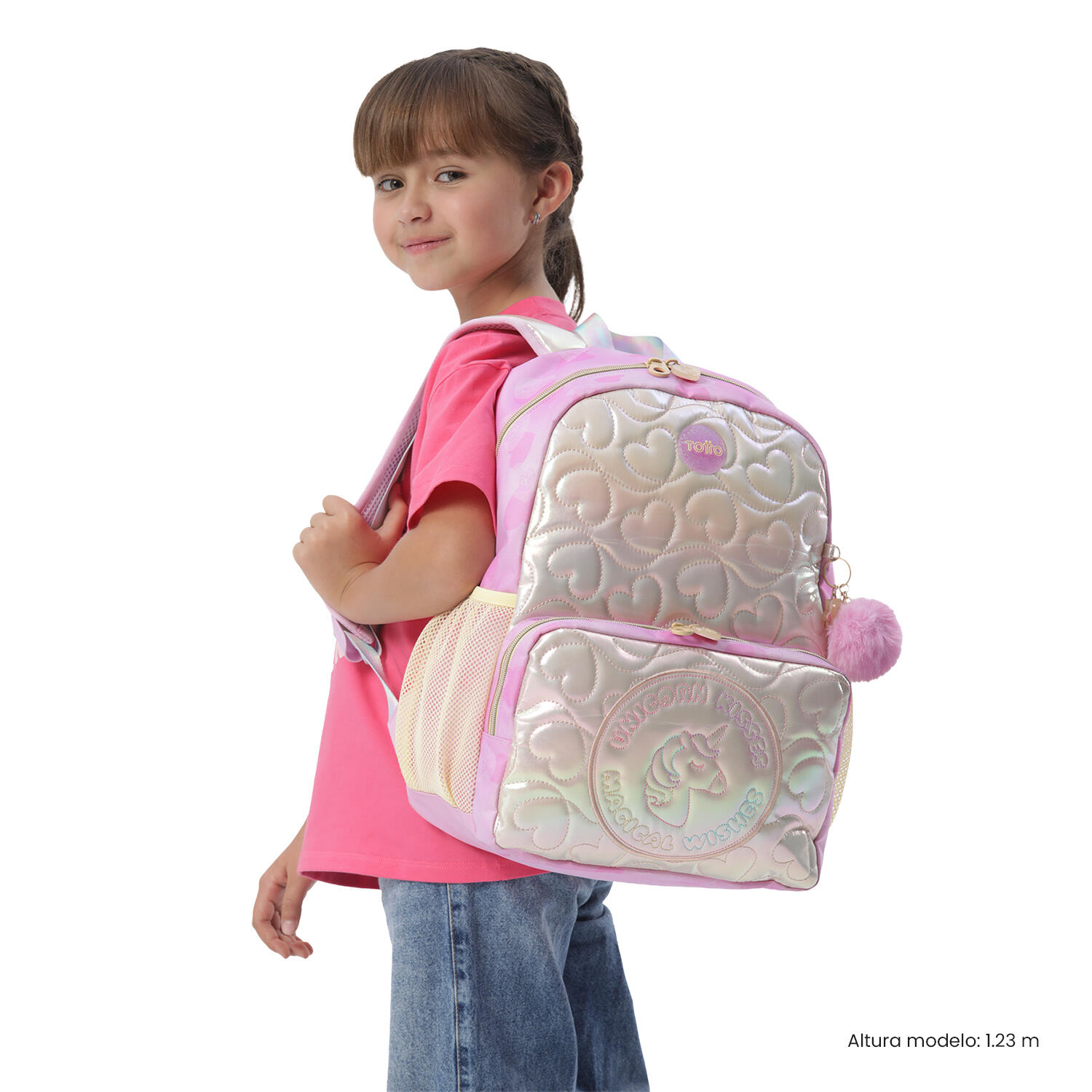 Totto Mochila Infantil Unicorn Kisses M Unicorn Kisses Glowy Poliéster 32 x 40. 2/5