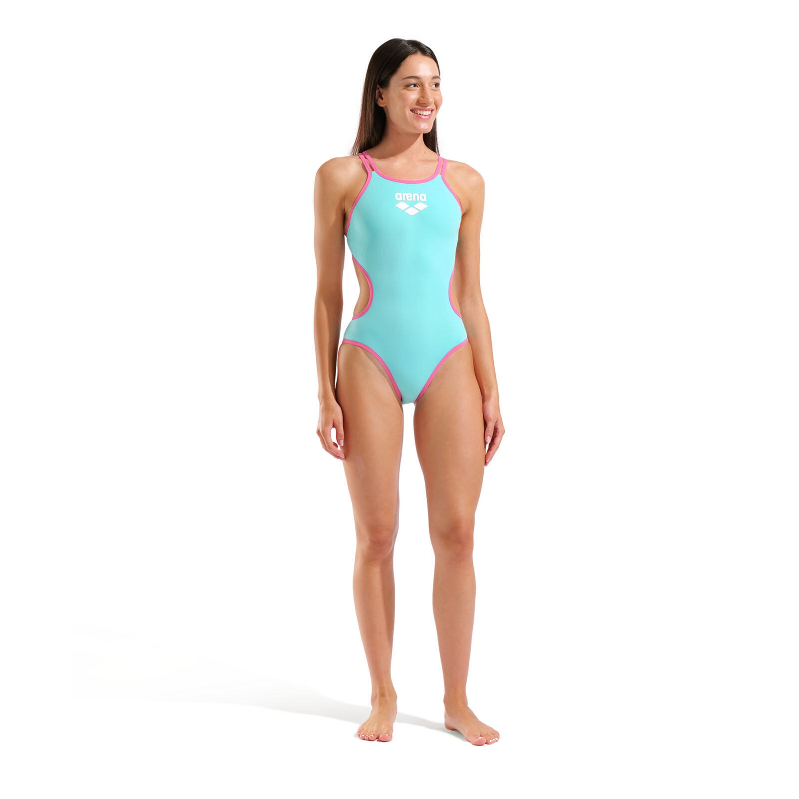 Costume Arena One Double Cross Back One Piece Donna Water Shocking Pink 3/5