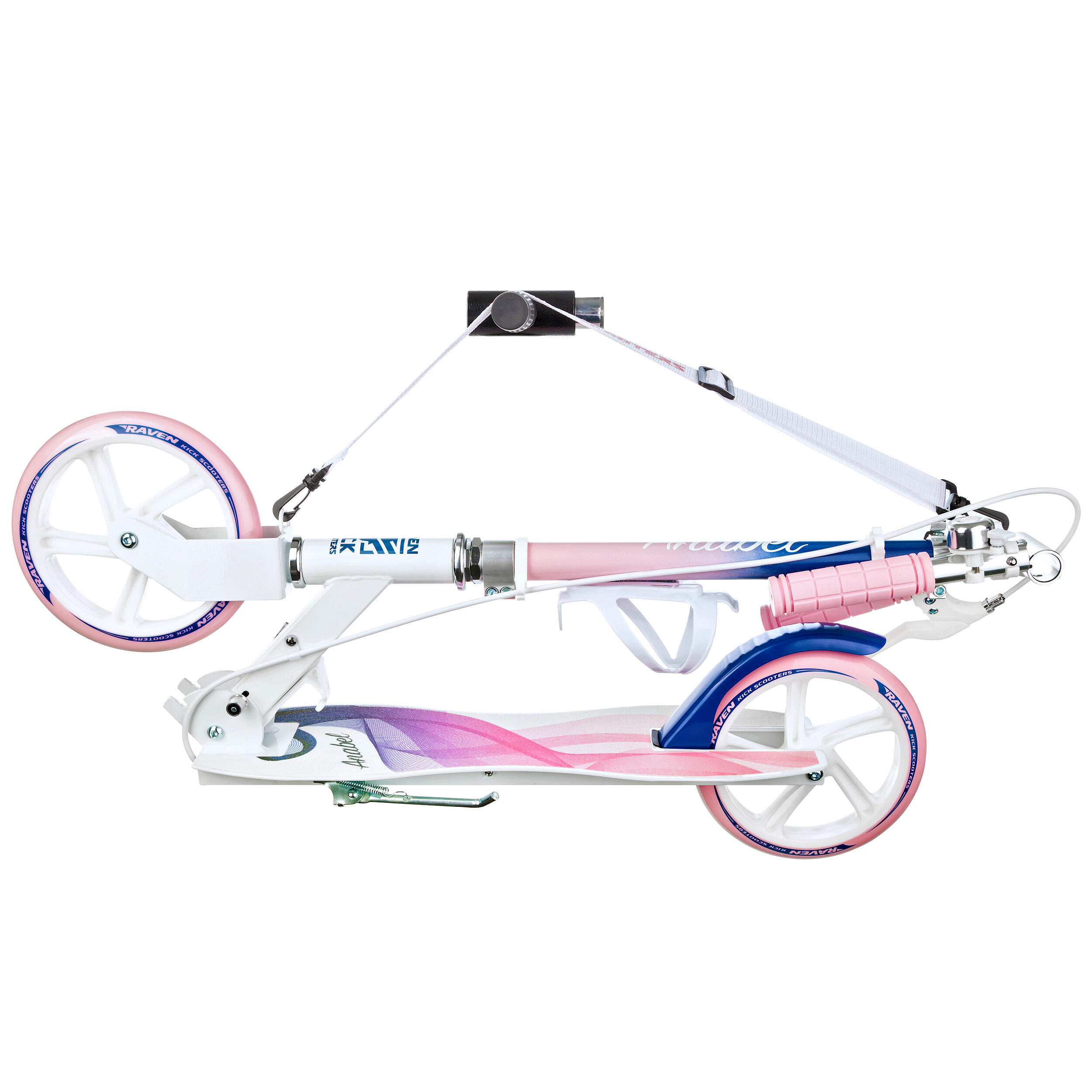 Hulajnoga Raven Anabel Navy/Pink 200mm z hamulcem dzwonkiem i uchwytem na bidon
