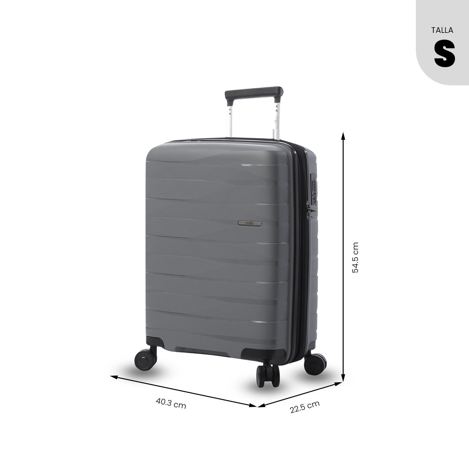 Totto Maleta de cabina Glide Steel Gray Polipropileno 40.3 x 50 x 22.5 cm 3/5
