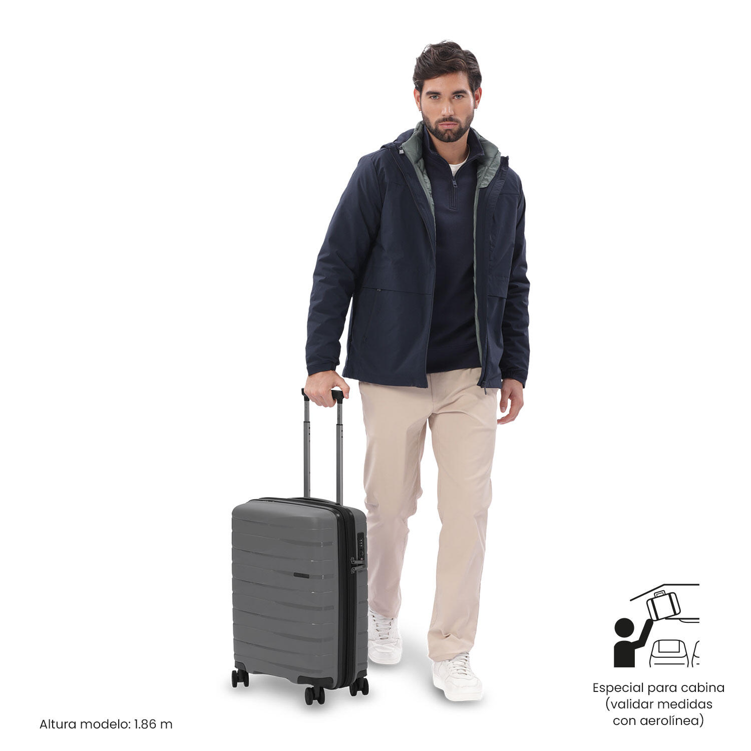 Totto Maleta de cabina Glide Steel Gray Polipropileno 40.3 x 50 x 22.5 cm 2/5