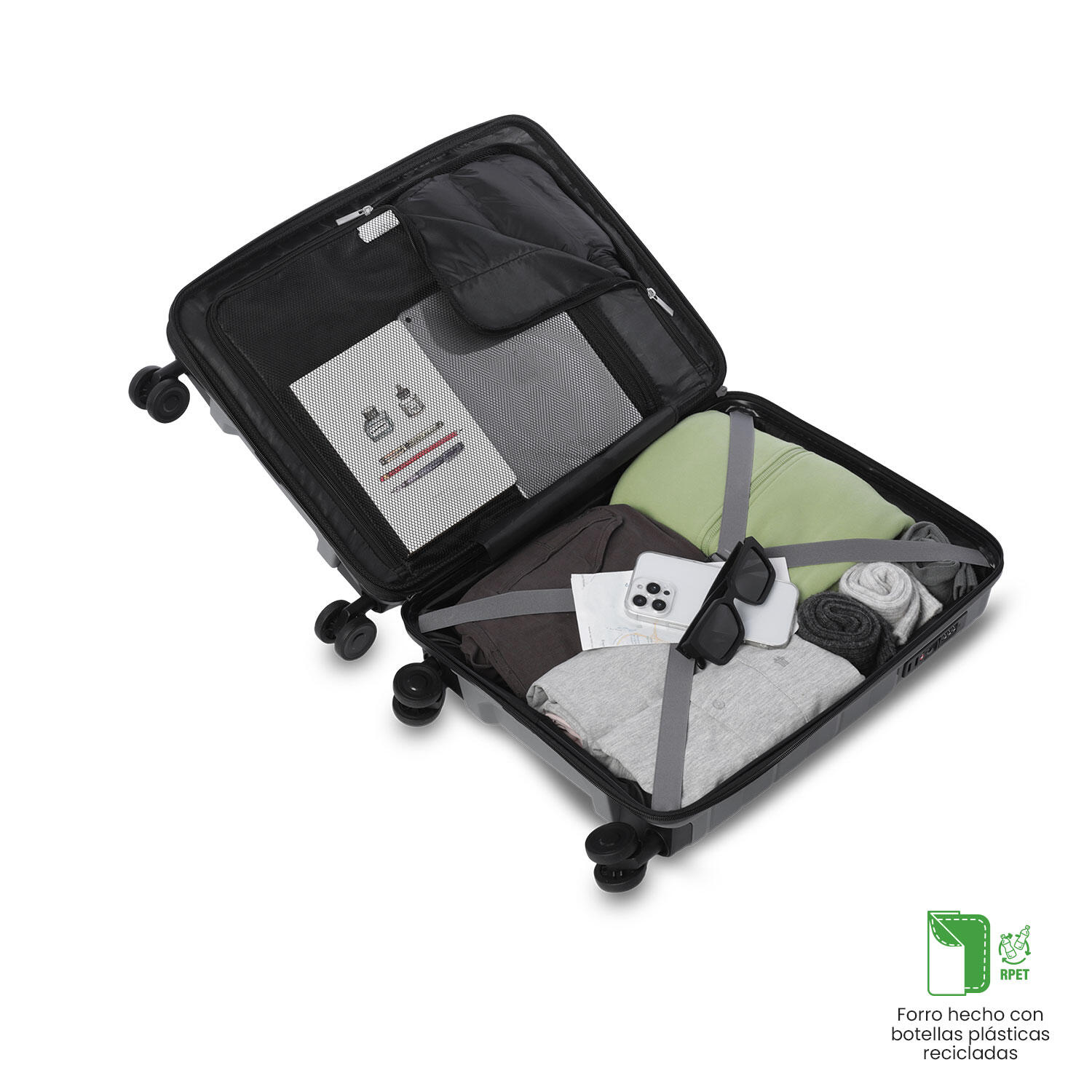 Totto Maleta de cabina Glide Steel Gray Polipropileno 40.3 x 50 x 22.5 cm 4/5