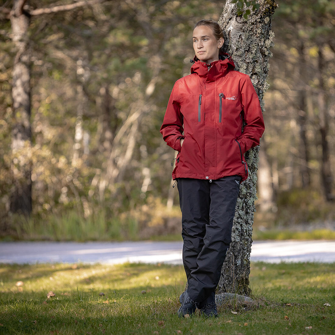 Veste de pluie pour femme rouge 7/7