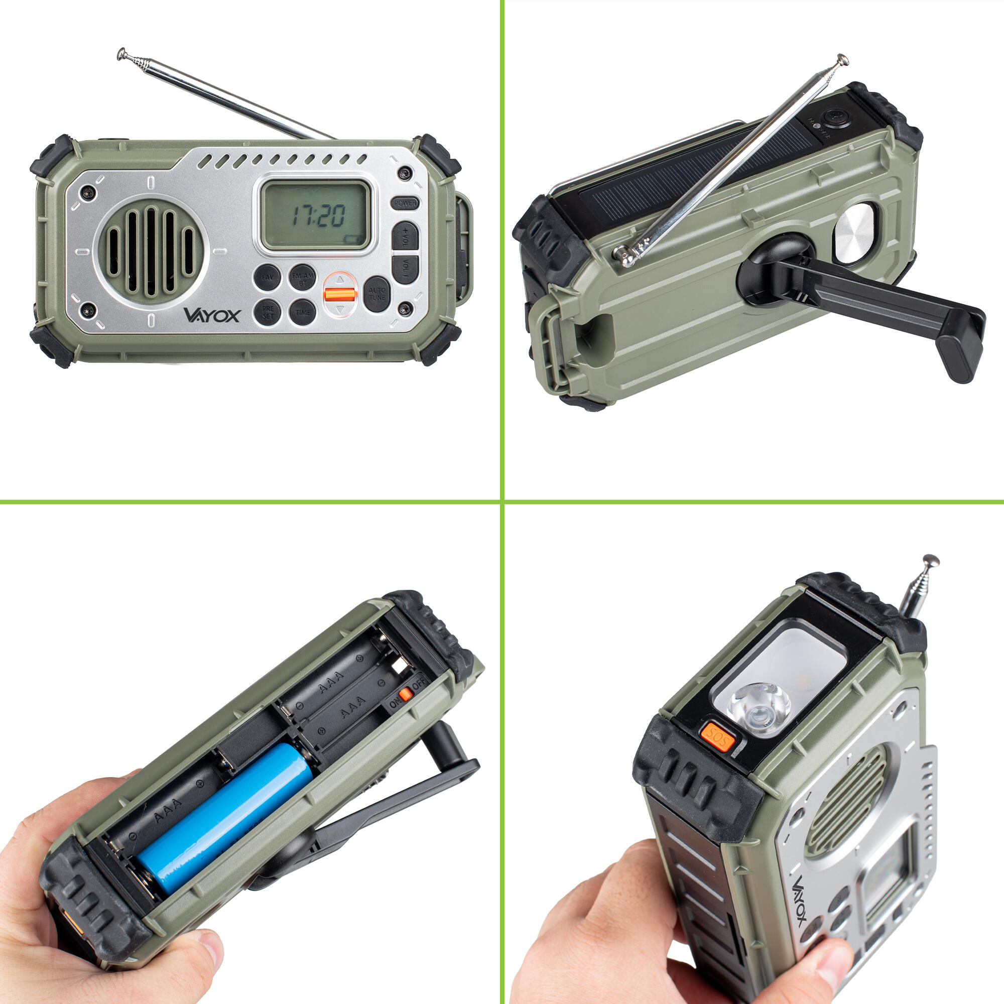 Radio turystyczne Vayox VA0440 Bluetooth, Powerbank, Solar, Dynamo 3/8
