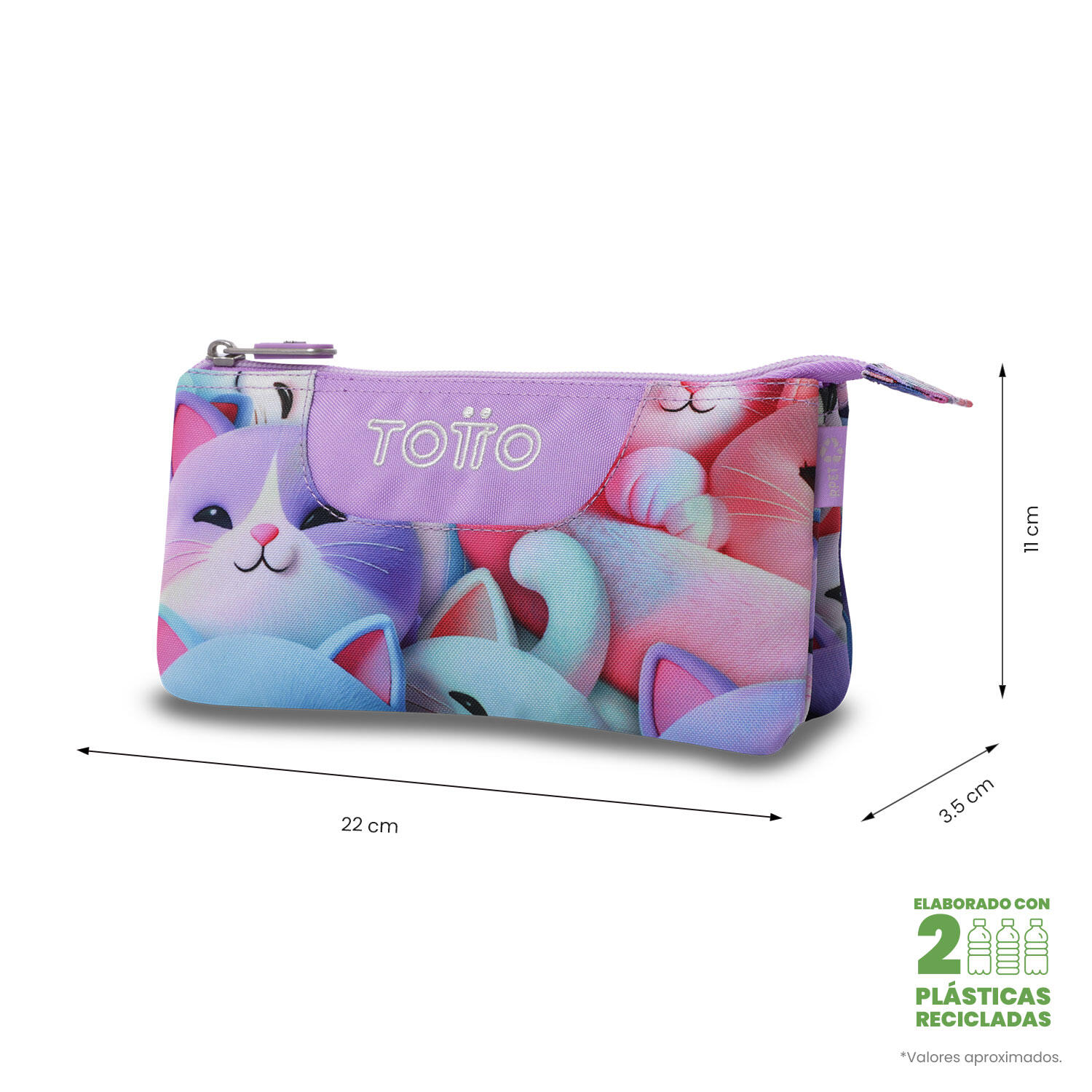 Totto Estuche escolar Tablero Mewsy 3D Poliéster 22 x 11 x 3.5 cm 2/4