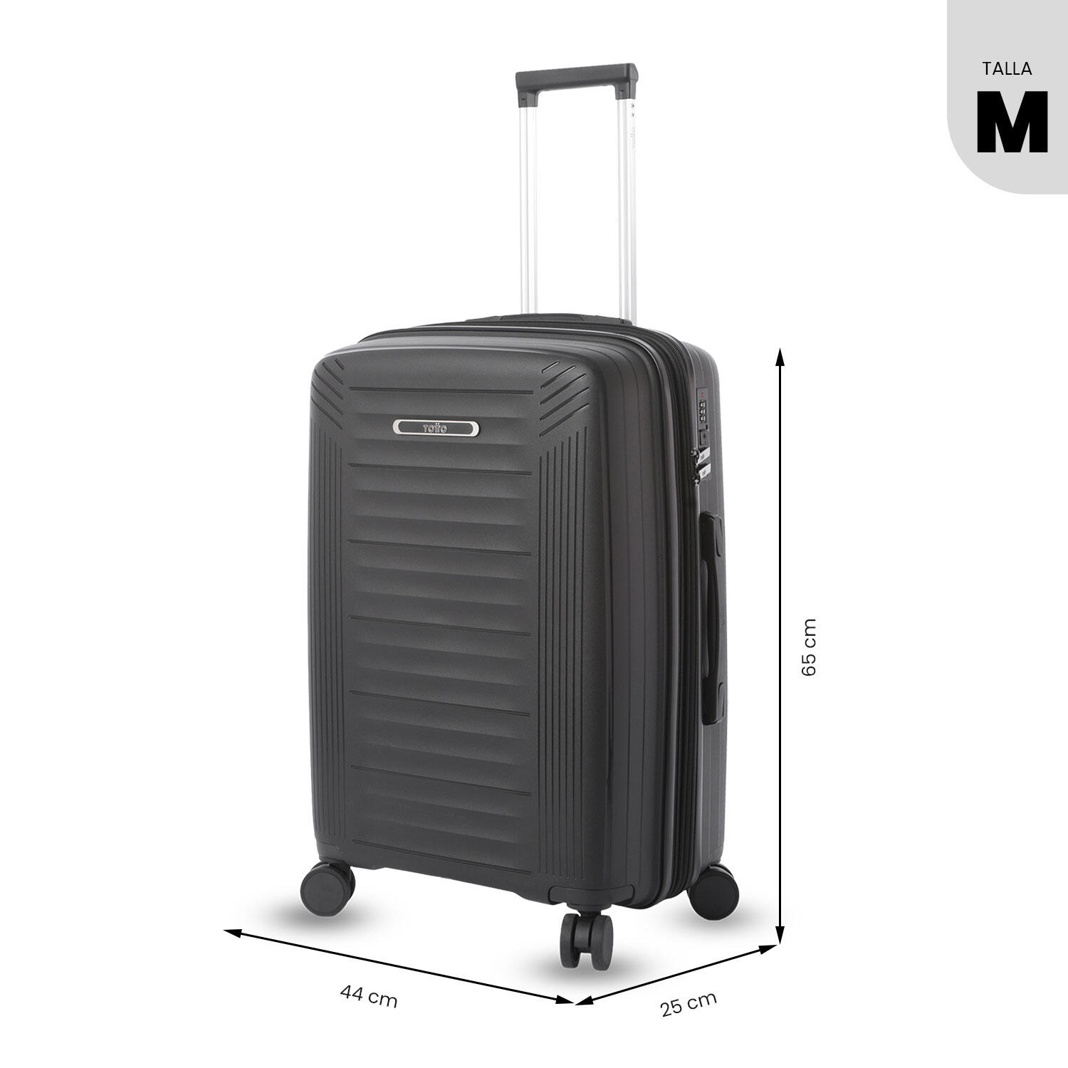 Totto Maleta mediana Trulli Negro/Black Polipropileno 45 x 58.5 x 25.5 cm 3/5