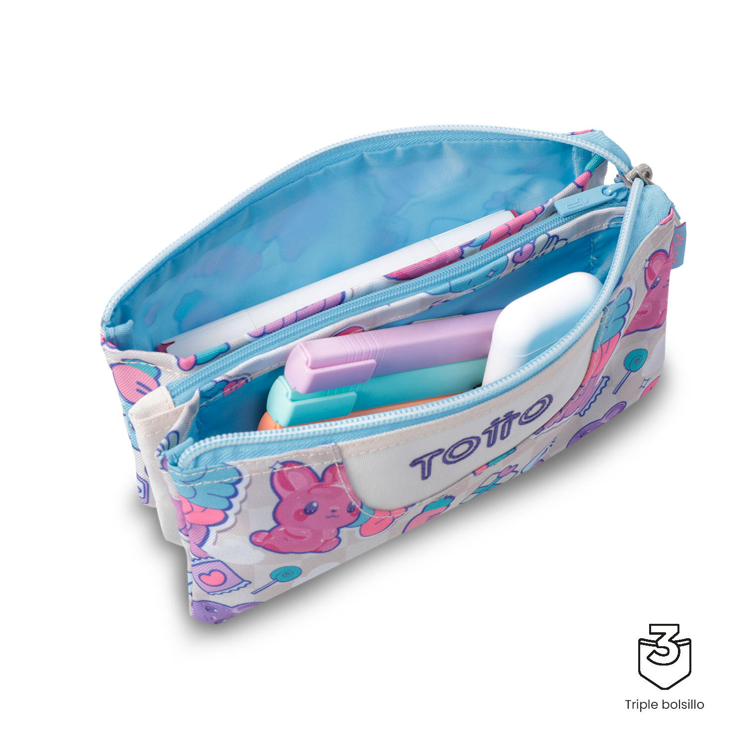 Totto Estuche escolar Tablero Gommis Poliéster 22 x 11 x 3.5 cm 3/4