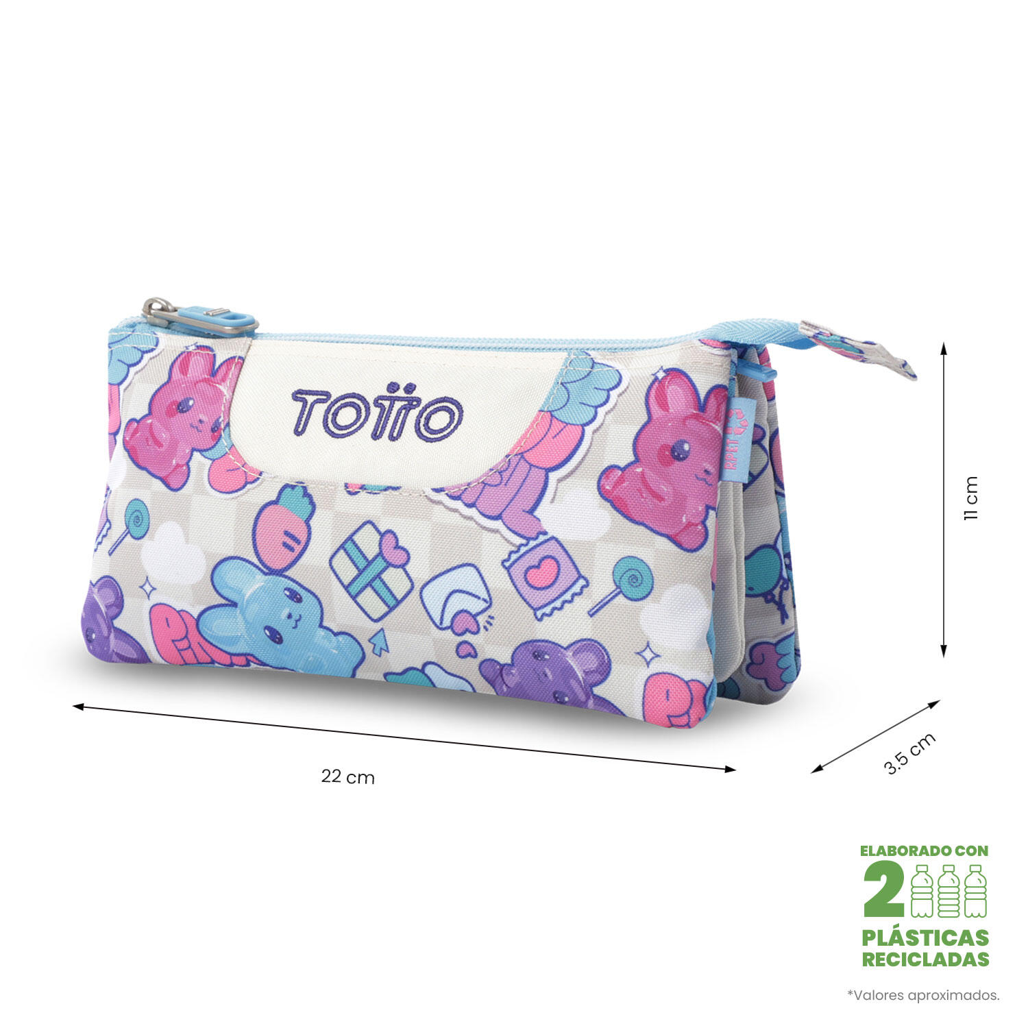 Totto Estuche escolar Tablero Gommis Poliéster 22 x 11 x 3.5 cm 2/4