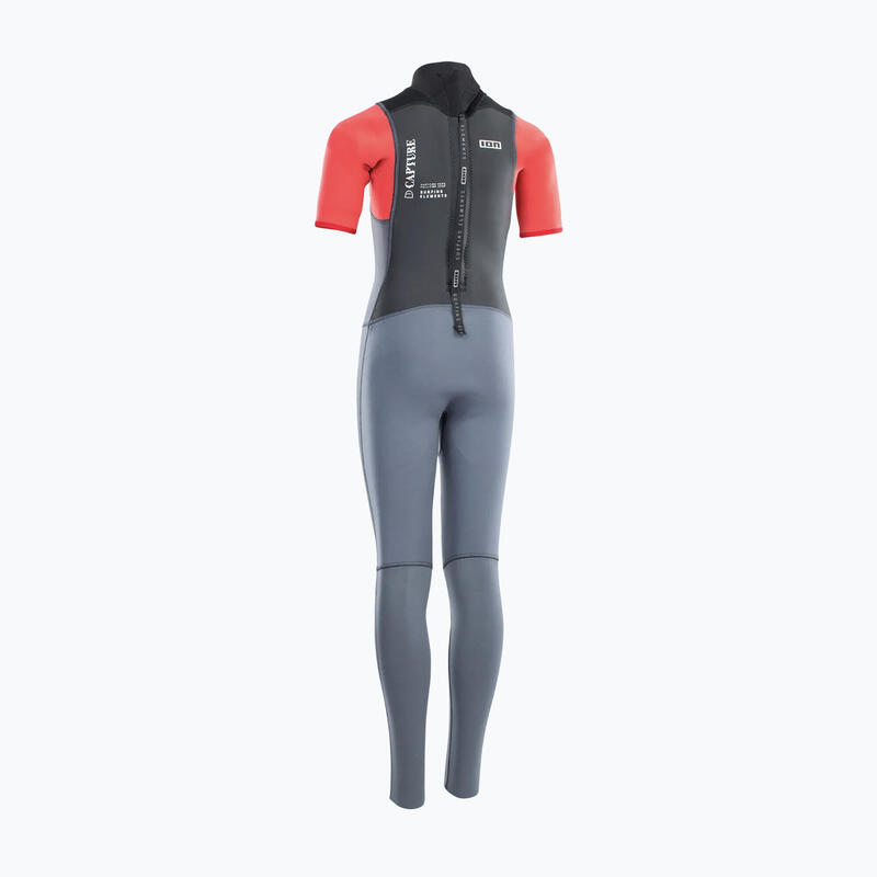 Spumă de surfing pentru copii ION Capture 3/2 Back Zip Jr albastru oțel/roșu