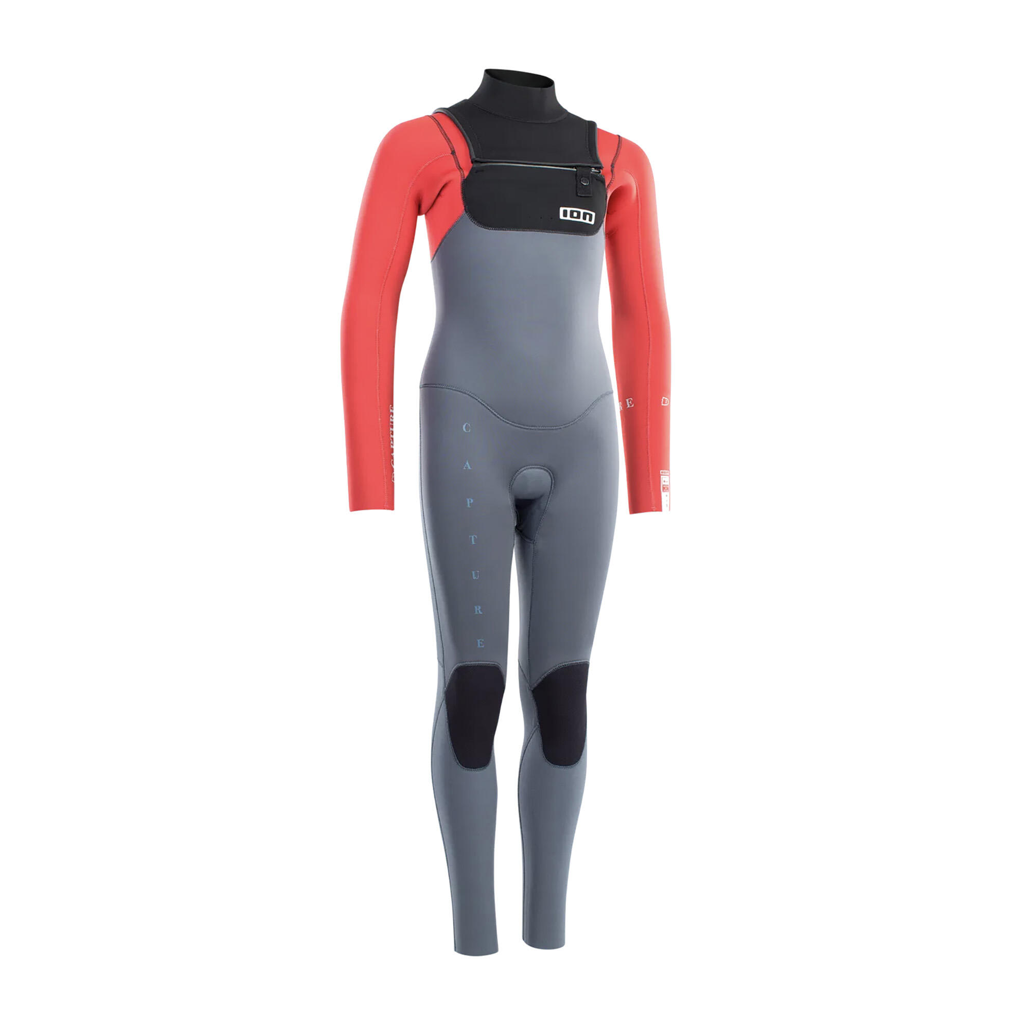 Pianka surfingowa dziecięca ION Capture 4/3 Front Zip Jr steel blue/red 7/7
