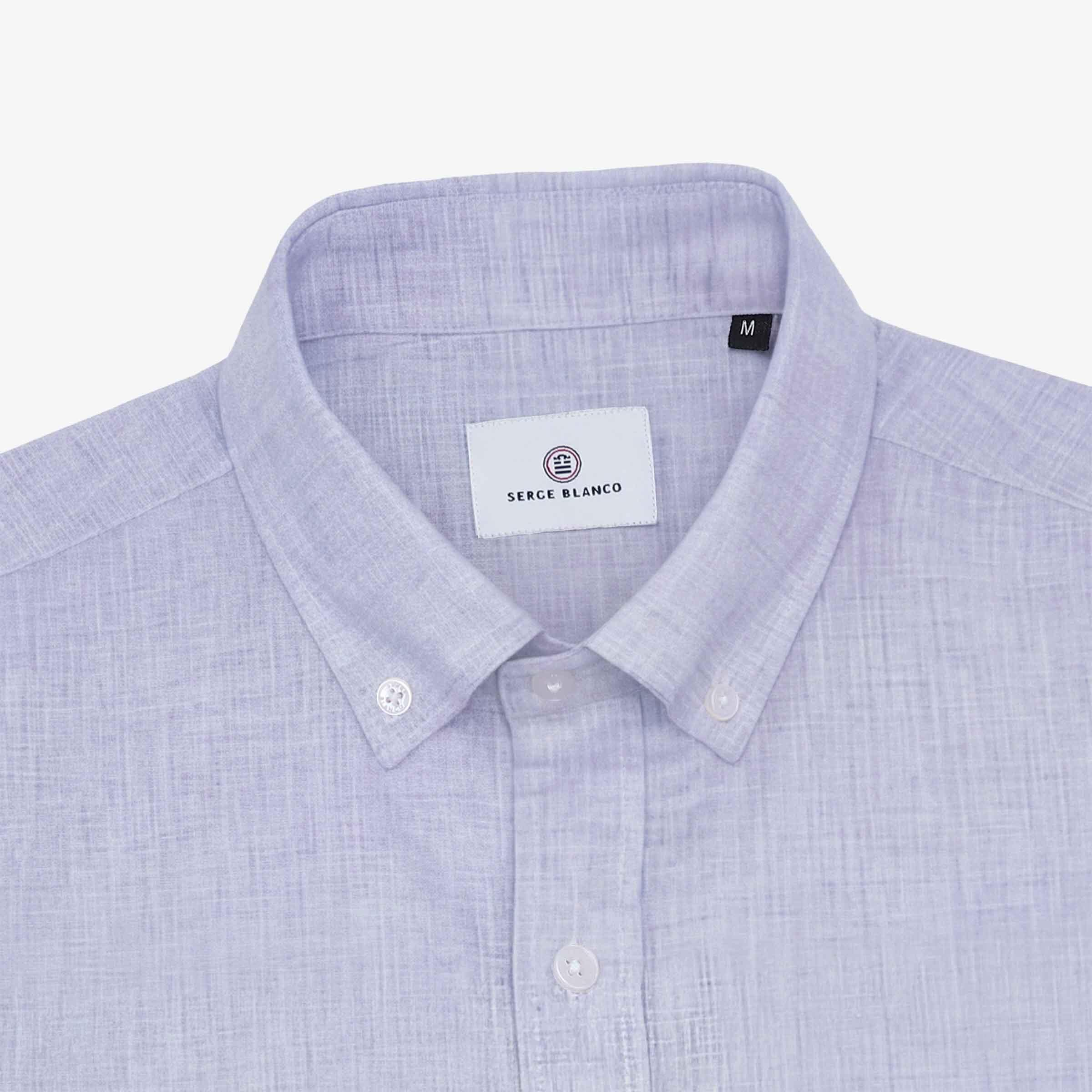 Camicia a maniche lunghe color malva 3/5
