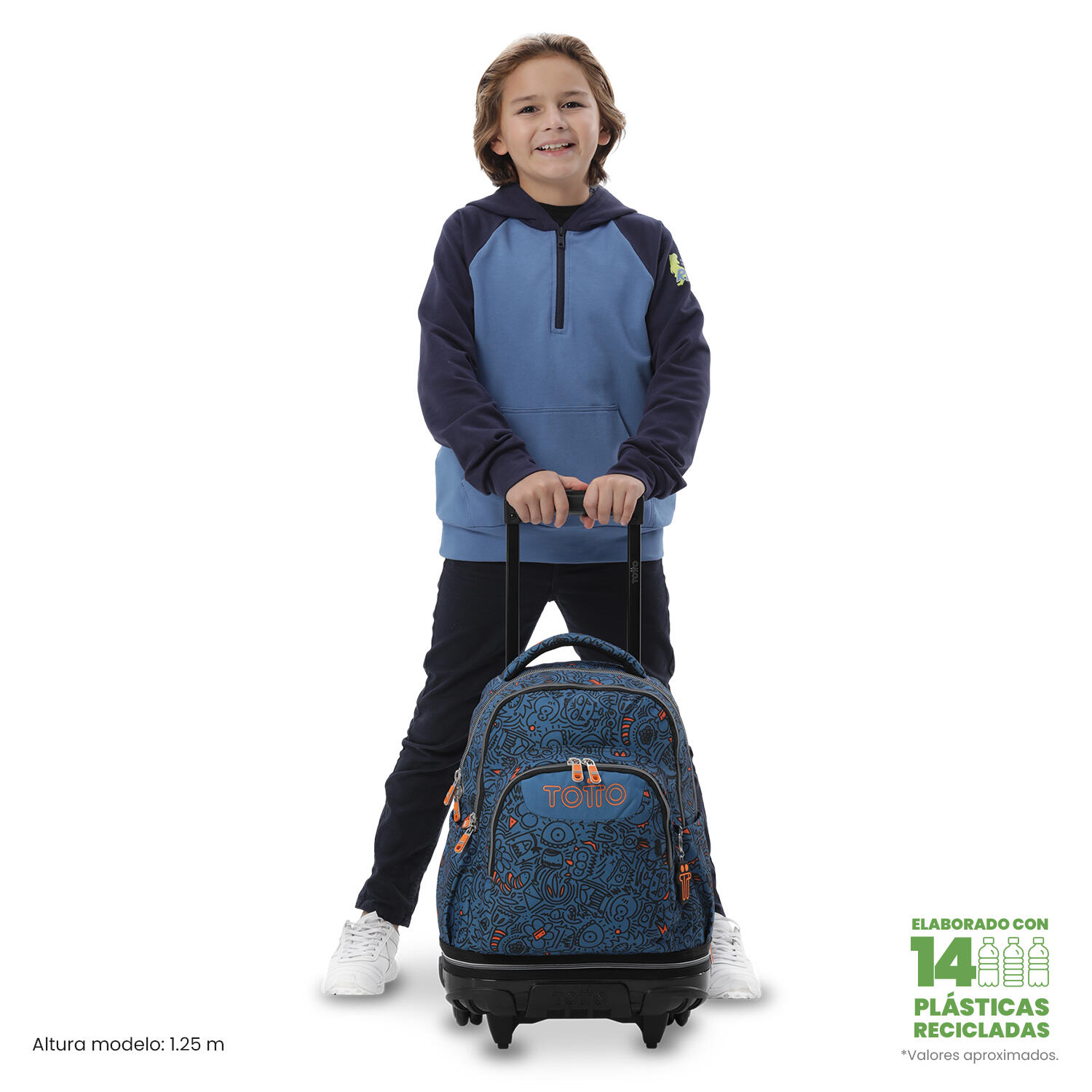 Totto Mochila escolar ruedas Tiza Desmontable Grafer Poliéster 32 x 45.5 x 18 c 2/5
