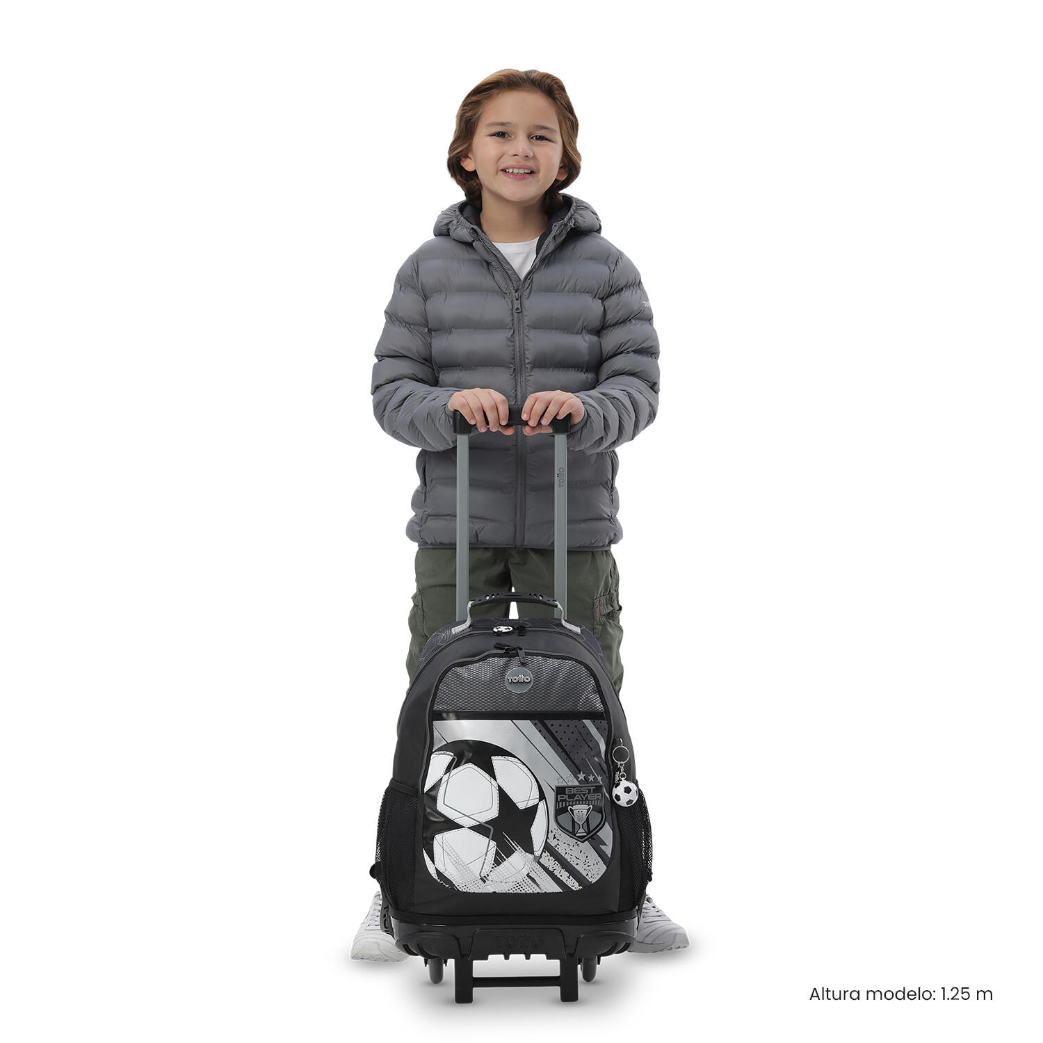 Totto Mochila infantil ruedas Champion L Champion Gray Poliéster 33 x 47.5 x 20 2/5