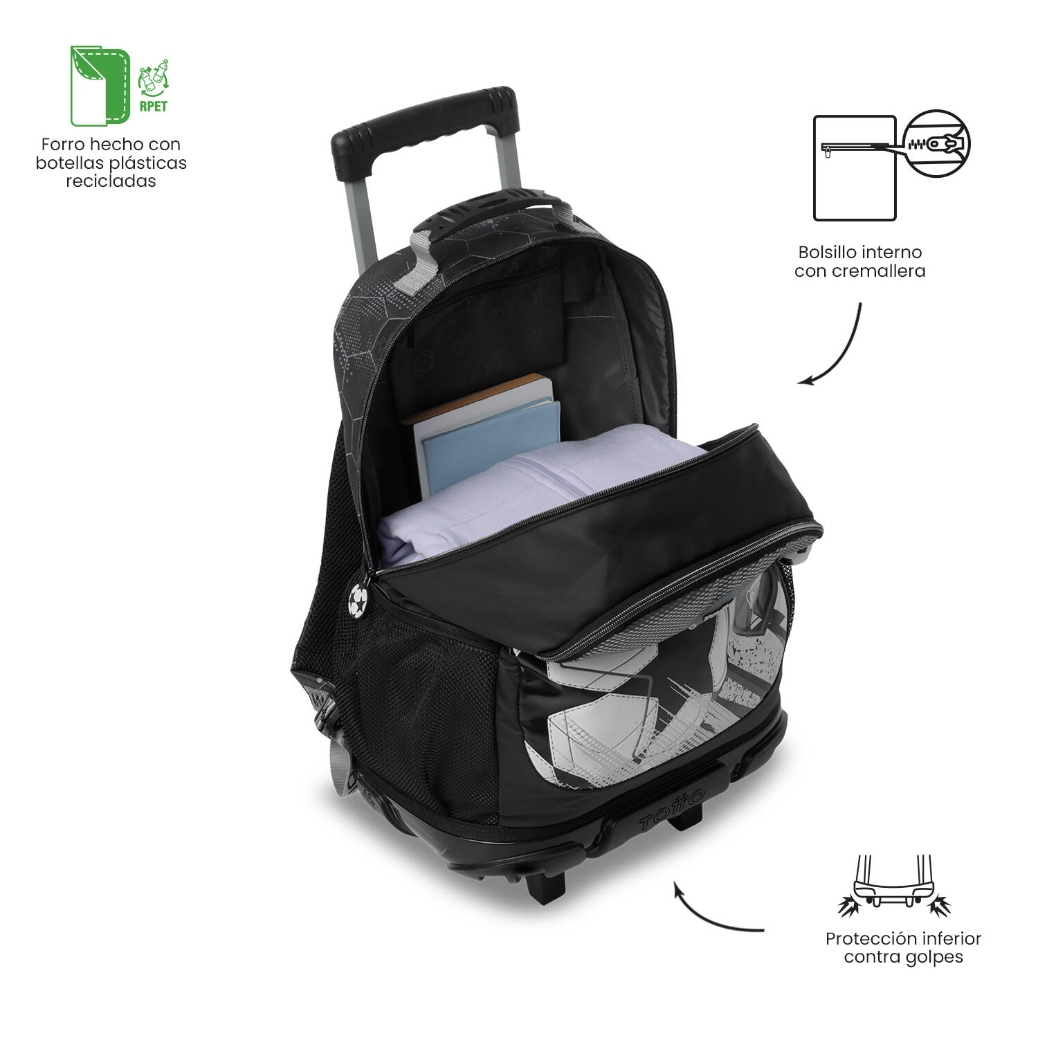Totto Mochila infantil ruedas Champion L Champion Gray Poliéster 33 x 47.5 x 20 5/5