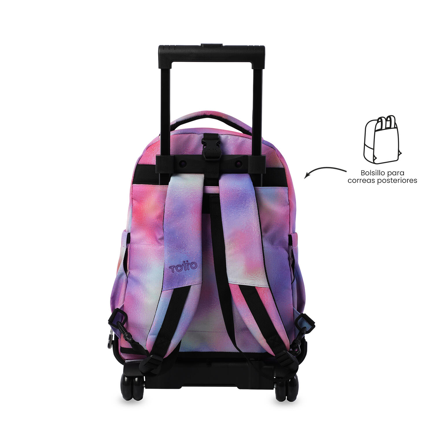 Totto Mochila escolar ruedas Tiza Desmontable Glitter Bloom Poliéster 32 x 45.5 4/5