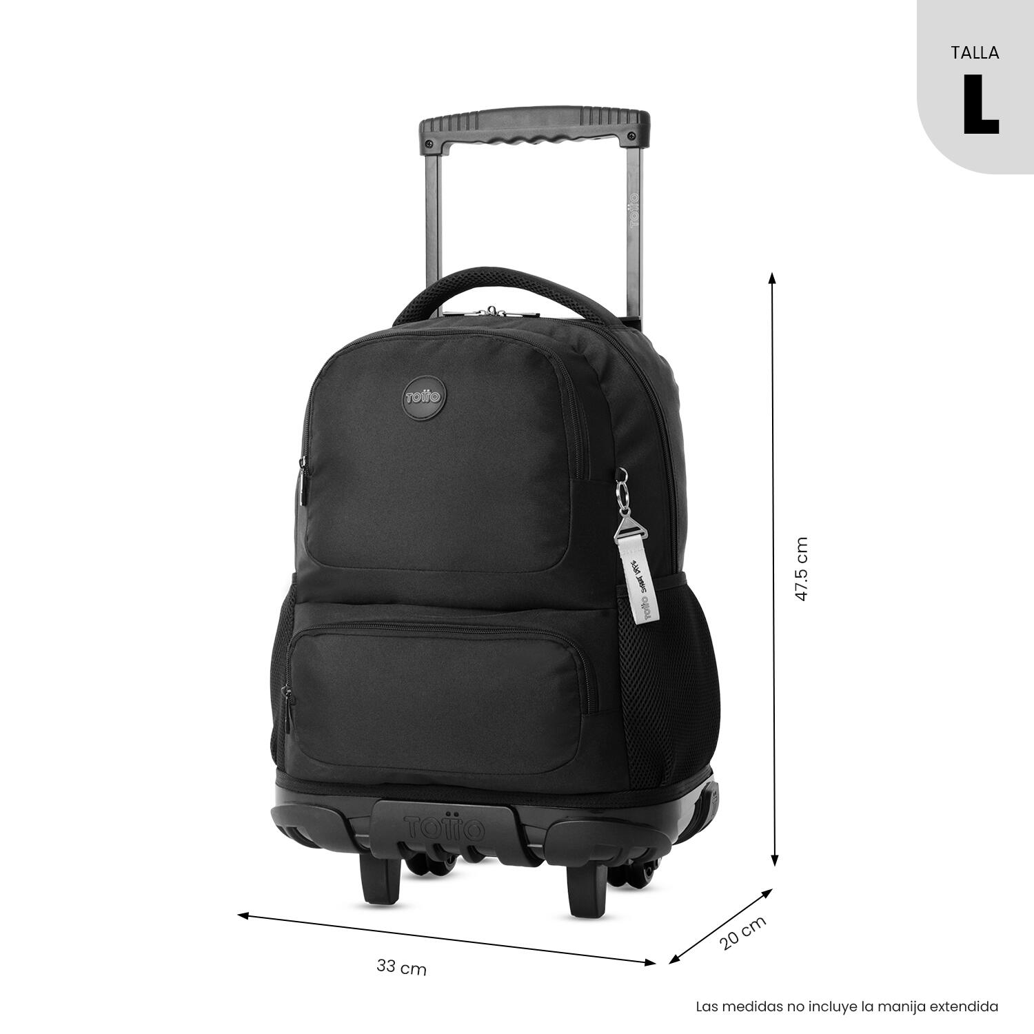 Totto Mochila infantil ruedas SKL L Negro/Black Poliéster 32 x 45.5 x 18 cm 3/5
