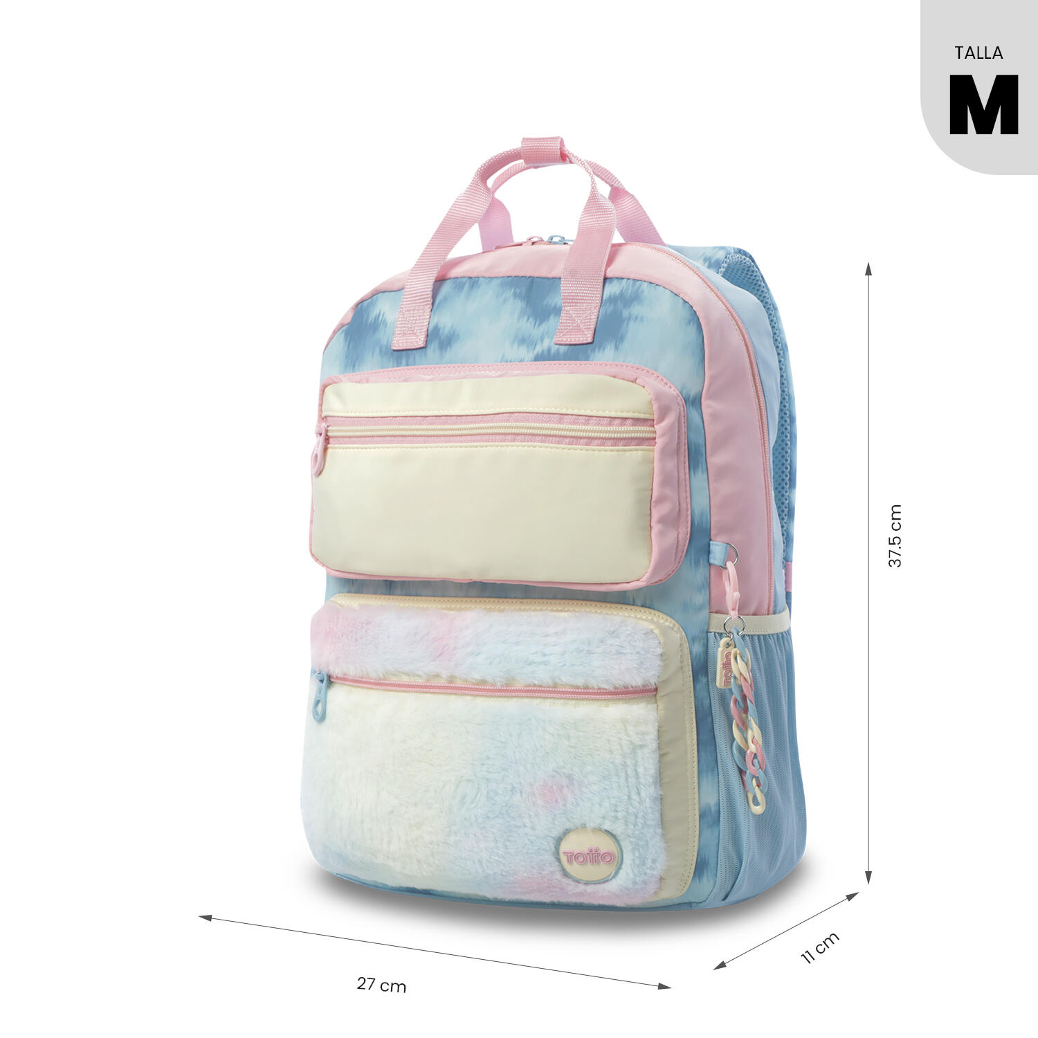 Totto Mochila infantil Bloum M Bloum Blue Poliéster 27 x 37.5 x 11 cm 3/5