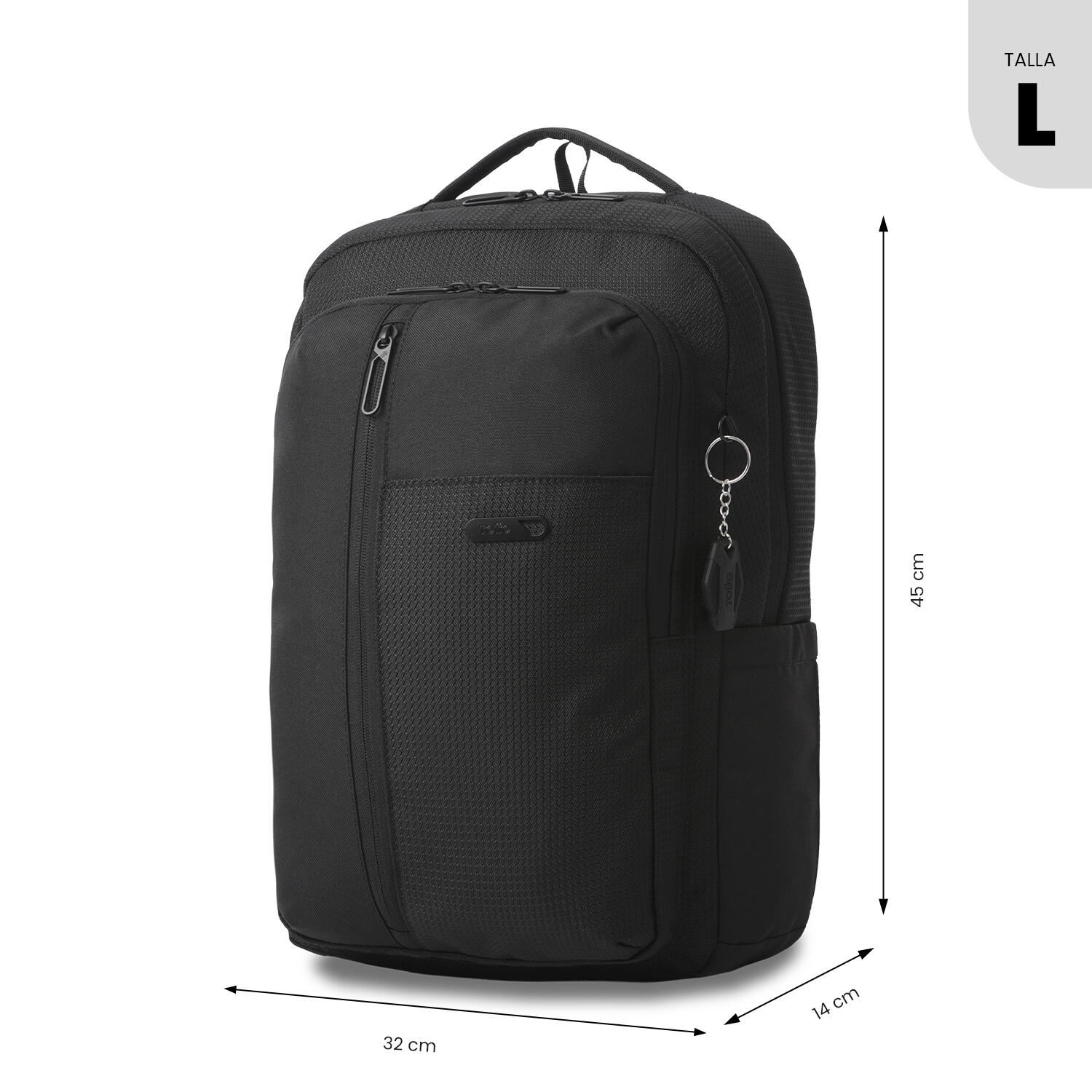 Totto Mochila ejecutiva Drift Negro/Black Poliéster 32 x 45 x 14 cm 3/5