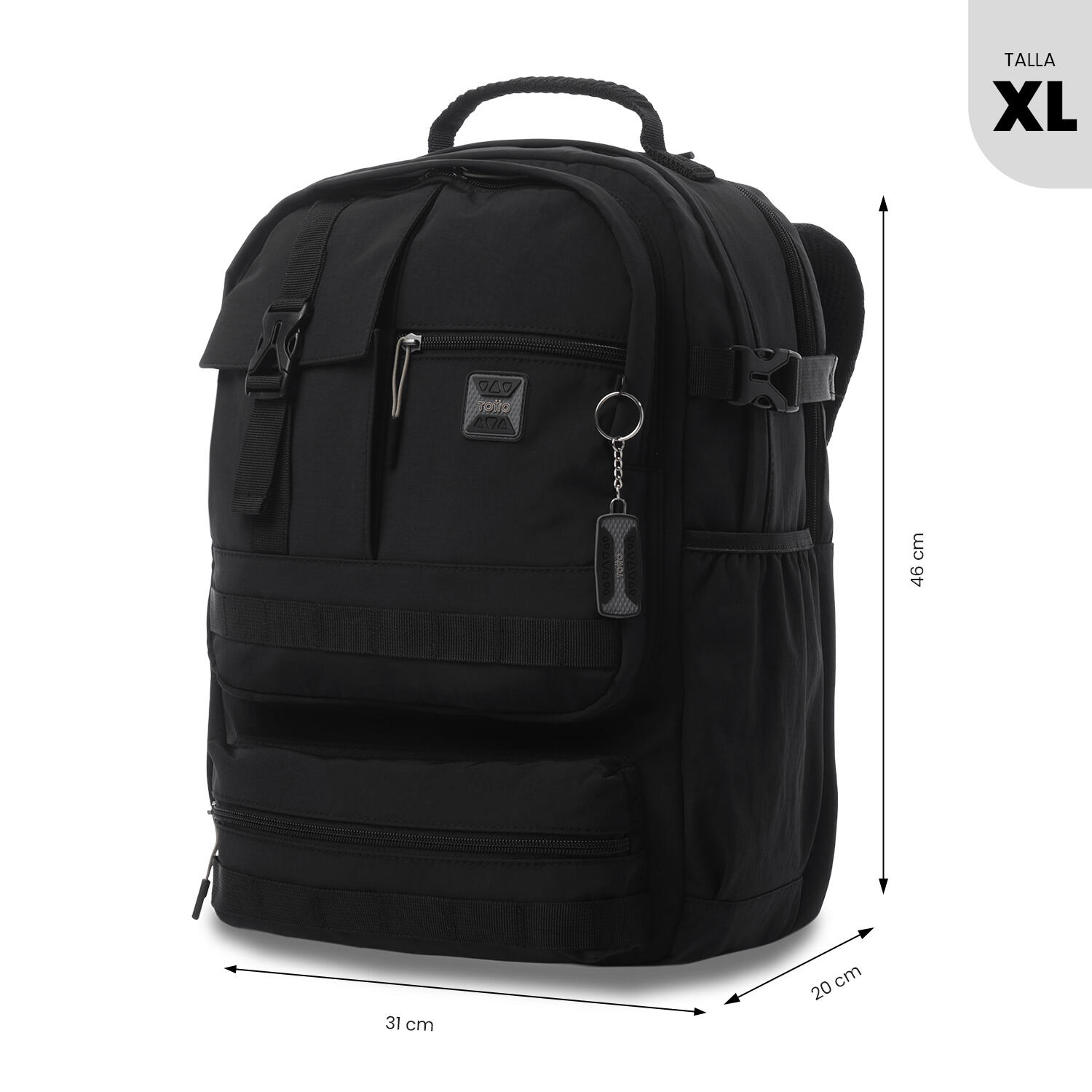 Totto Mochila ejecutiva Spa XL Negro/Dune Poliamida 31 x 46 x 20 cm 3/5