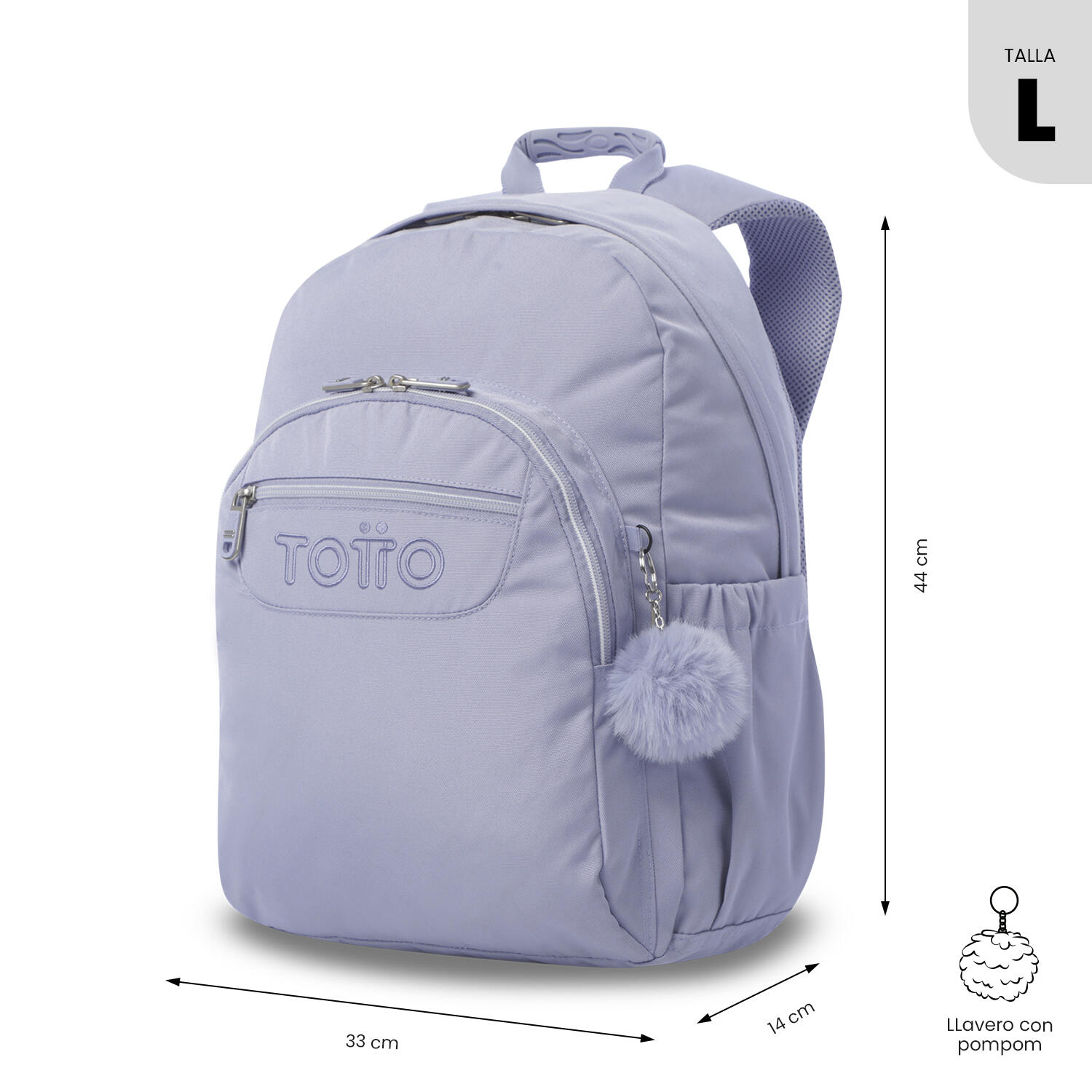 Totto Mochila escolar Acuarela Ecole Solid Cosmic Sky Poliéster 33 x 44 x 14 cm 3/5