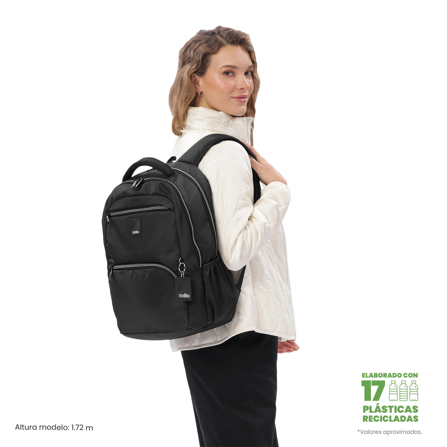 Totto Mochila urbana Tracer 4 2.0 Negro/Gris Poliéster 31.5 x 44.5 x 17.5 cm 2/5