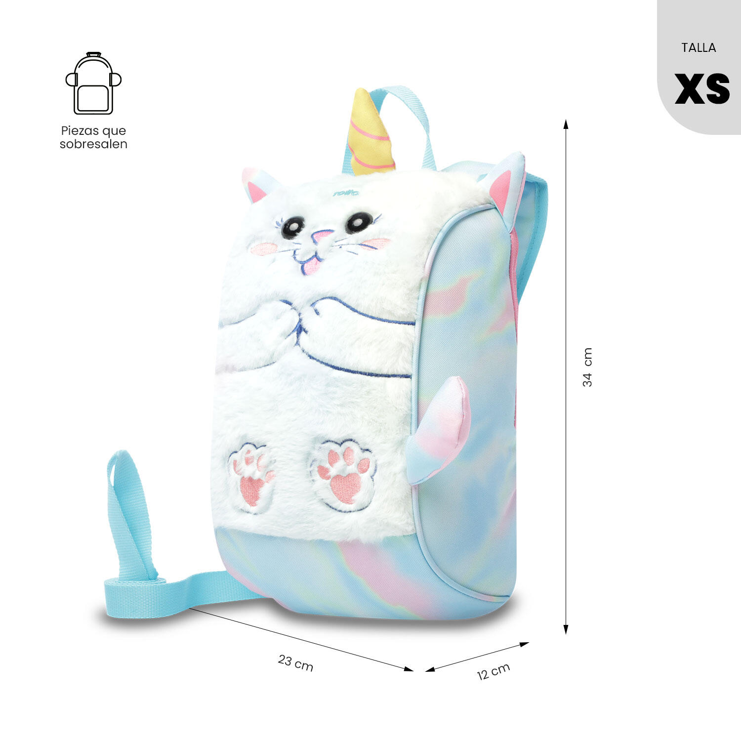 Totto Mochila infantil Kido Unicorn Colors Poliéster 23 x 34 x 12 cm 3/5