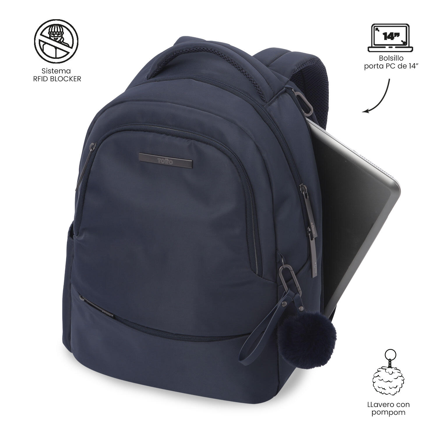 Totto Mochila ejecutiva Adelaide 2 2.0 Salute Poliéster 30 x 42 x 14 cm 5/5