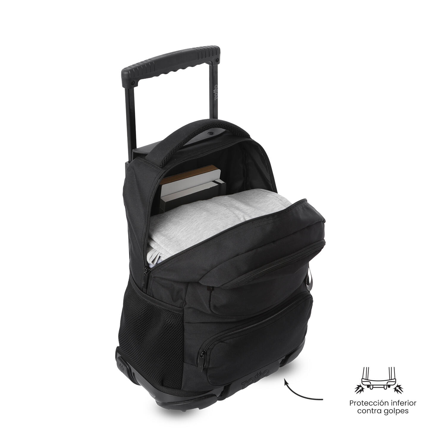 Totto Mochila infantil ruedas SKL L Negro/Black Poliéster 32 x 45.5 x 18 cm 5/5