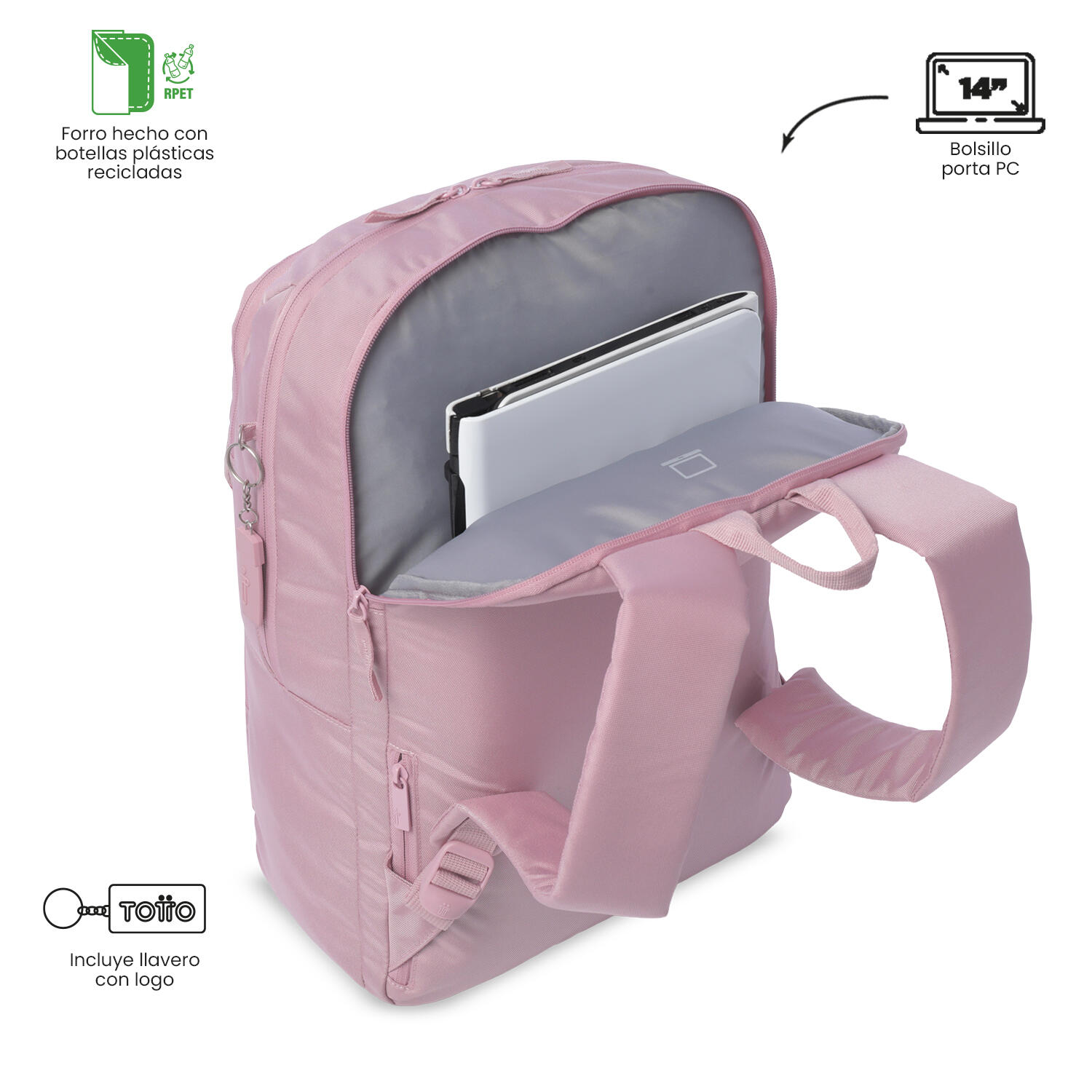 Totto Mochila urbana Cloud Zephyr Poliéster 31 x 46 x 15 cm 5/5
