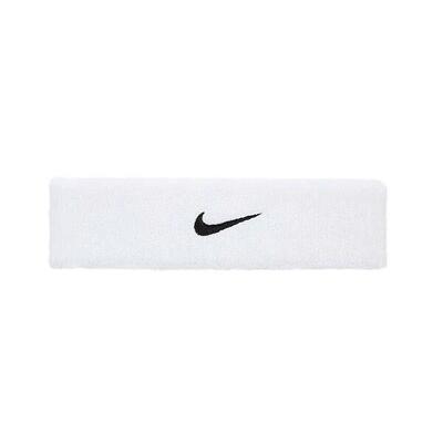 Klassieke swoosh hoofdband (wit/zwart)