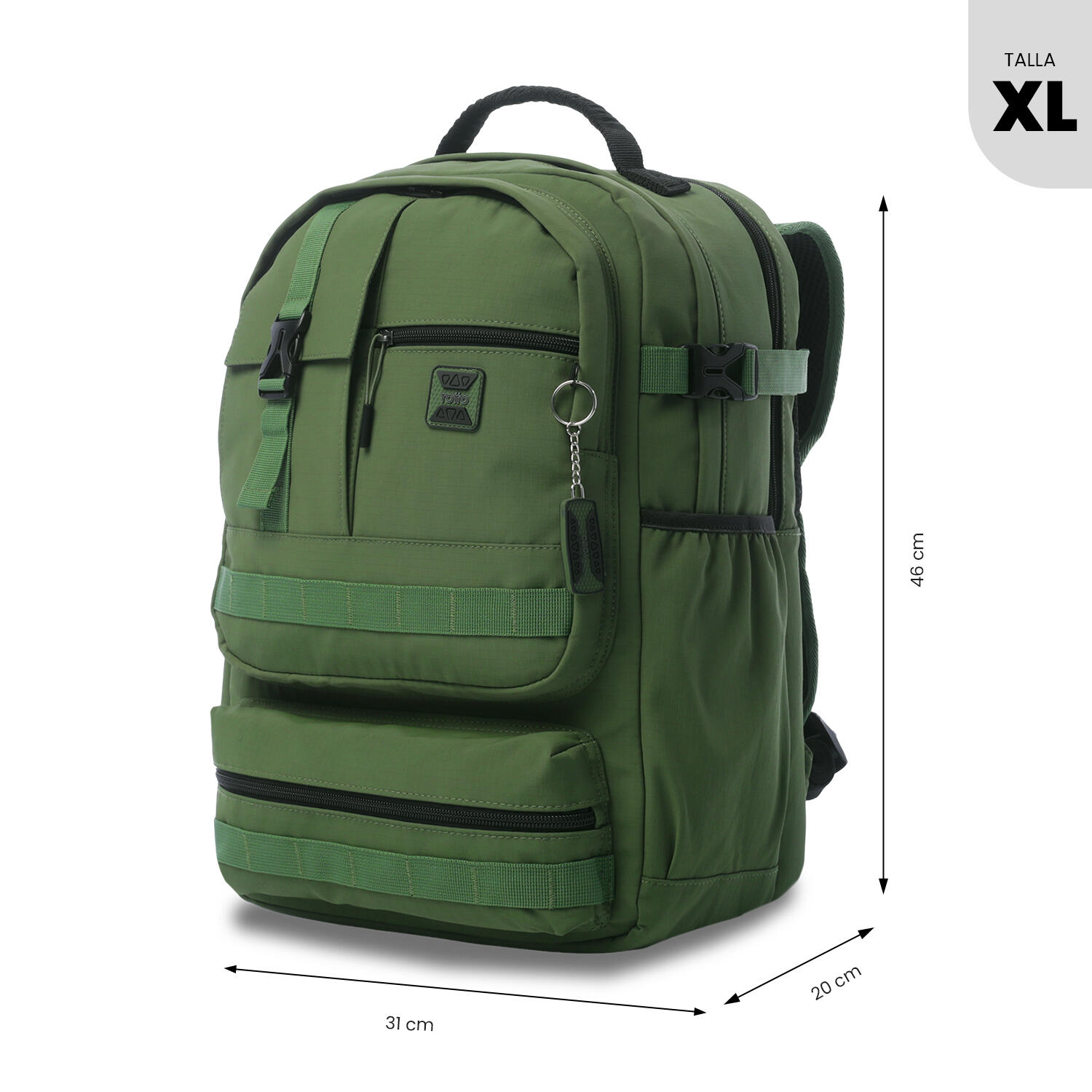 Totto Mochila ejecutiva Spa XL Verde/Negro Poliamida 31 x 46 x 20 cm 3/5