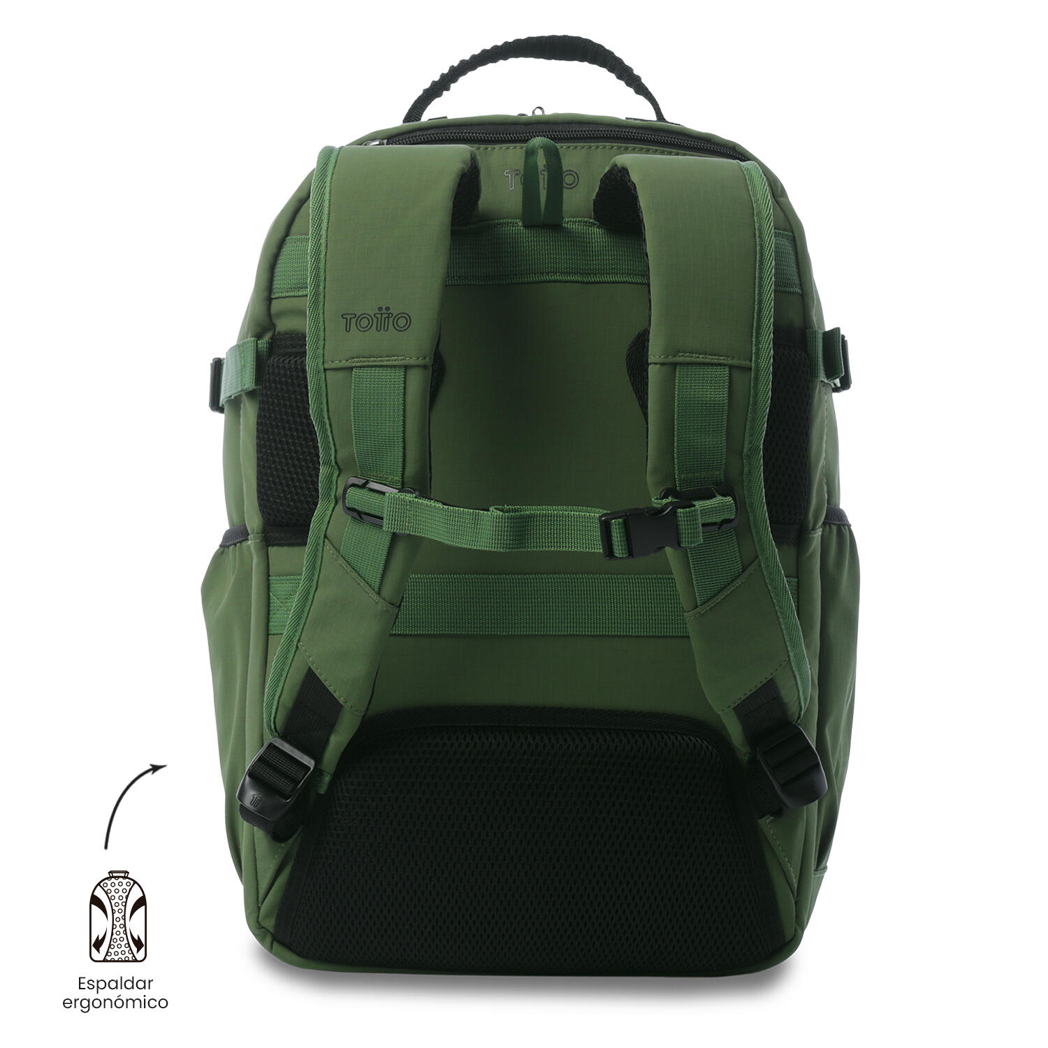 Totto Mochila ejecutiva Spa XL Verde/Negro Poliamida 31 x 46 x 20 cm 4/5