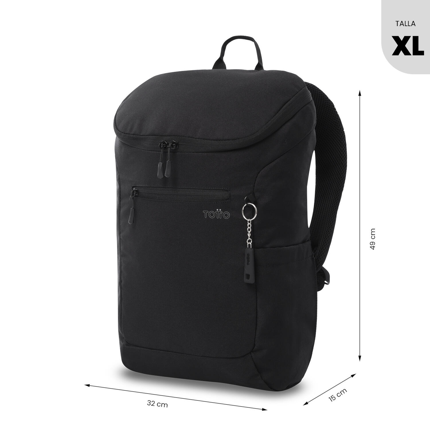 Totto Mochila ejecutiva Rap Negro/Black Poliéster 32 x 49 x 15 cm 3/5