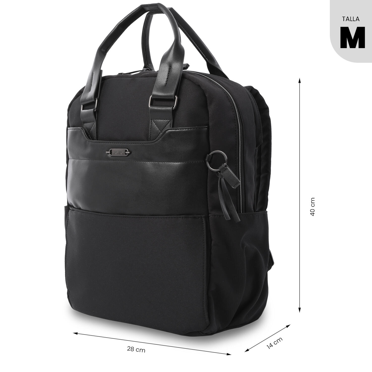 Totto Mochila ejecutiva Toscana Negro/Black Poliéster 28 x 40 x 14 cm 3/5