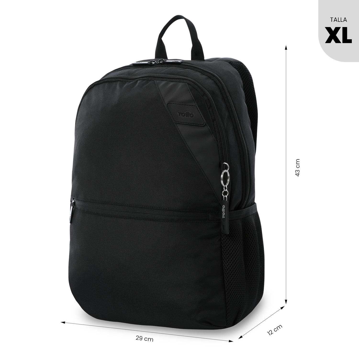 Totto Mochila urbana Koji Negro/Black Poliéster 29 x 43 x 12 cm 3/5