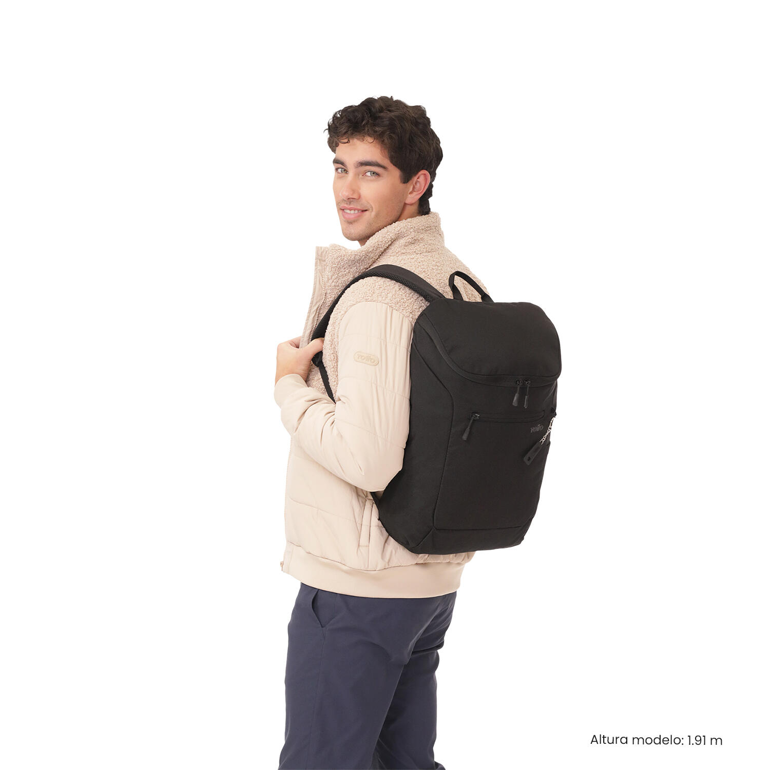 Totto Mochila ejecutiva Rap Negro/Black Poliéster 32 x 49 x 15 cm 2/5