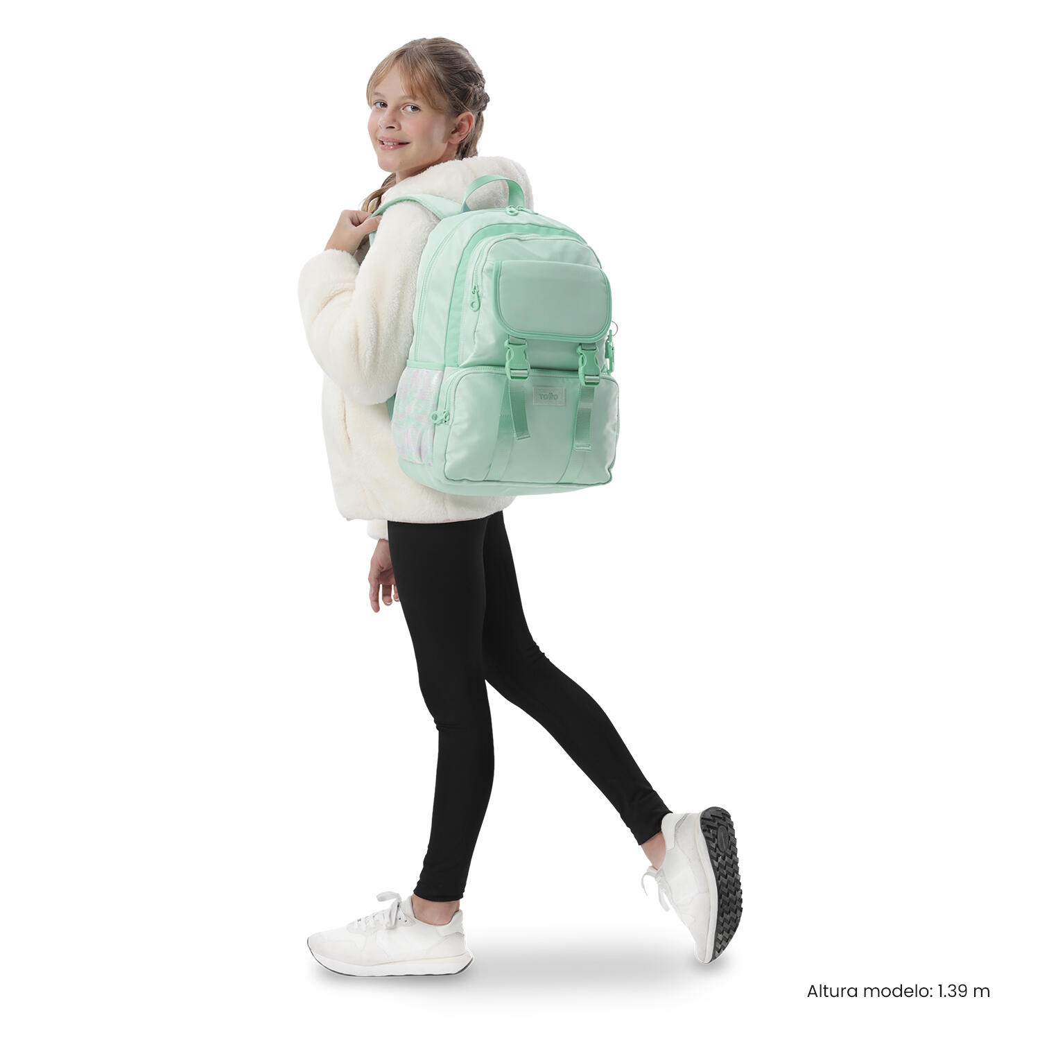 Totto Mochila Infantil Cluw M Verde/Verde Poliéster 31 x 42 x 16 cm 2/5