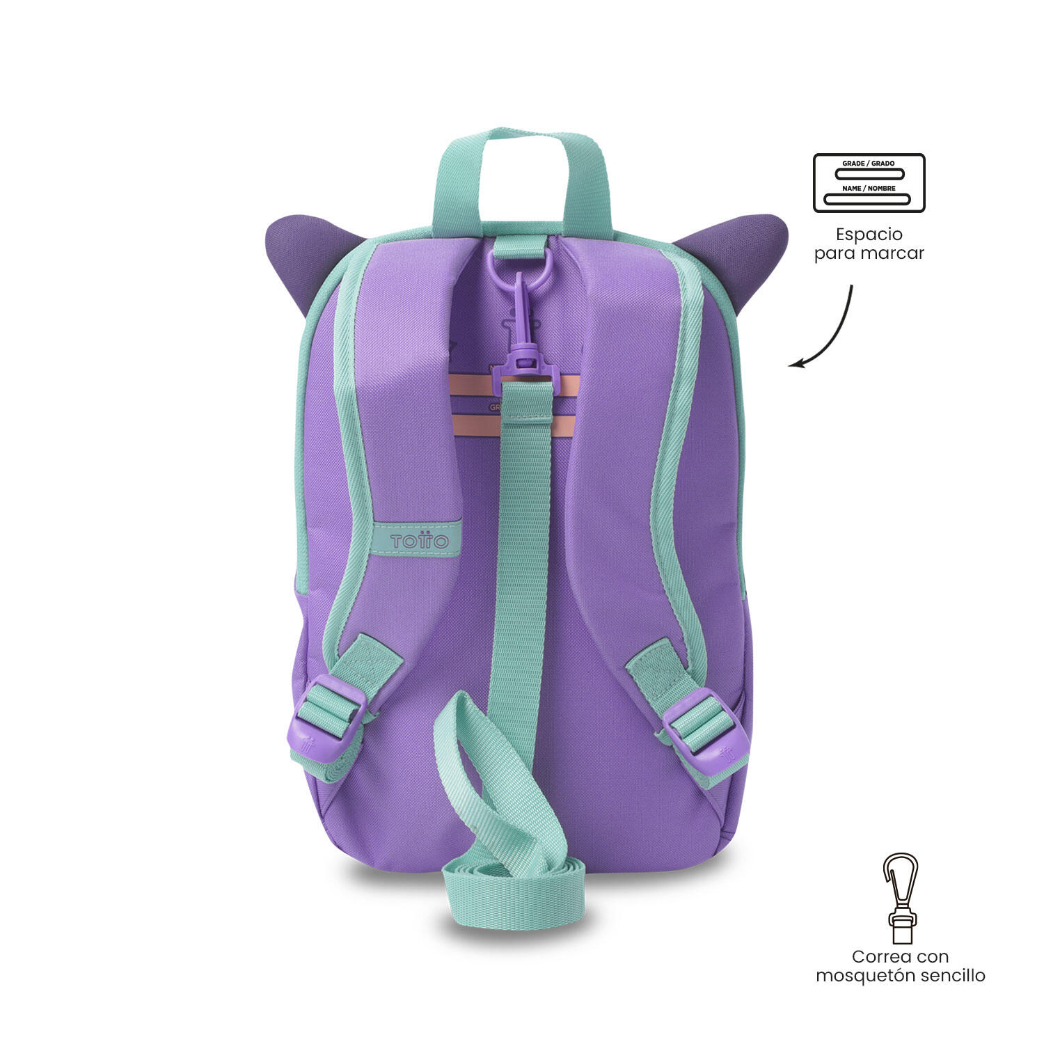 Totto Mochila infantil Kido Amethyst Orchid Poliéster 23 x 34 x 12 cm 4/5