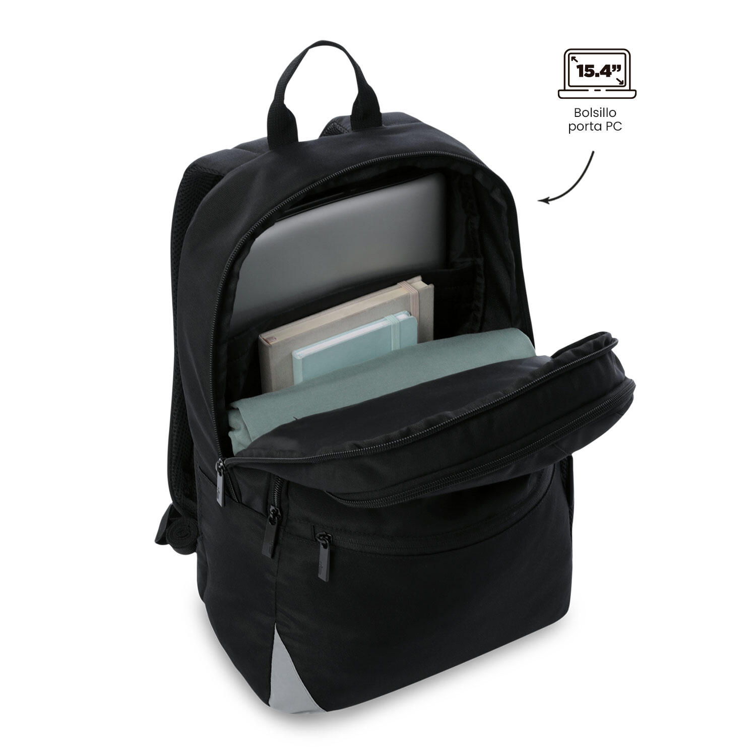 Totto Mochila urbana Koji Negro/Black Poliéster 29 x 43 x 12 cm 5/5