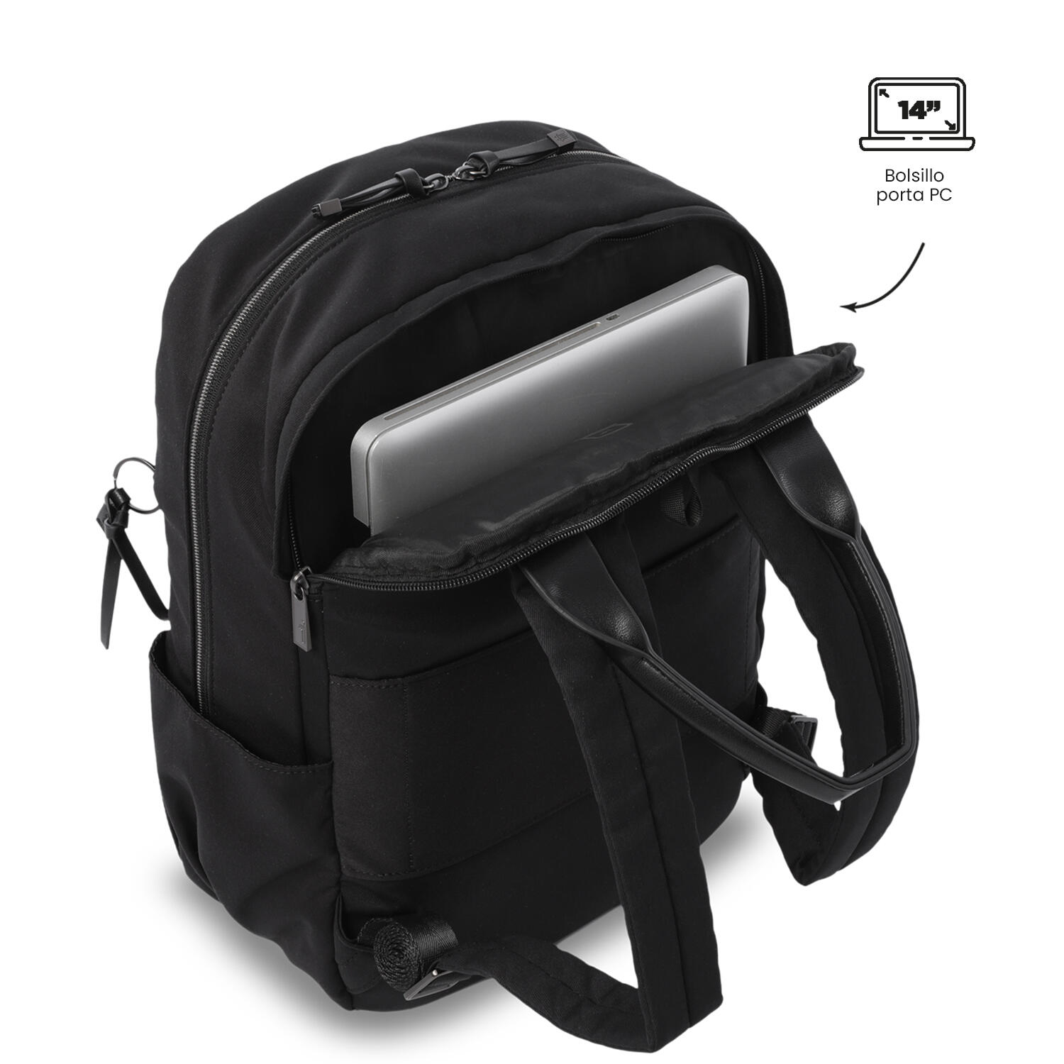 Totto Mochila ejecutiva Toscana Negro/Black Poliéster 28 x 40 x 14 cm 5/5