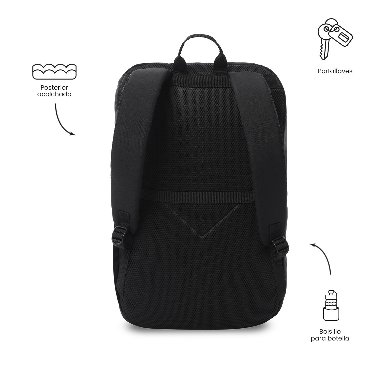 Totto Mochila ejecutiva Rap Negro/Black Poliéster 32 x 49 x 15 cm 4/5