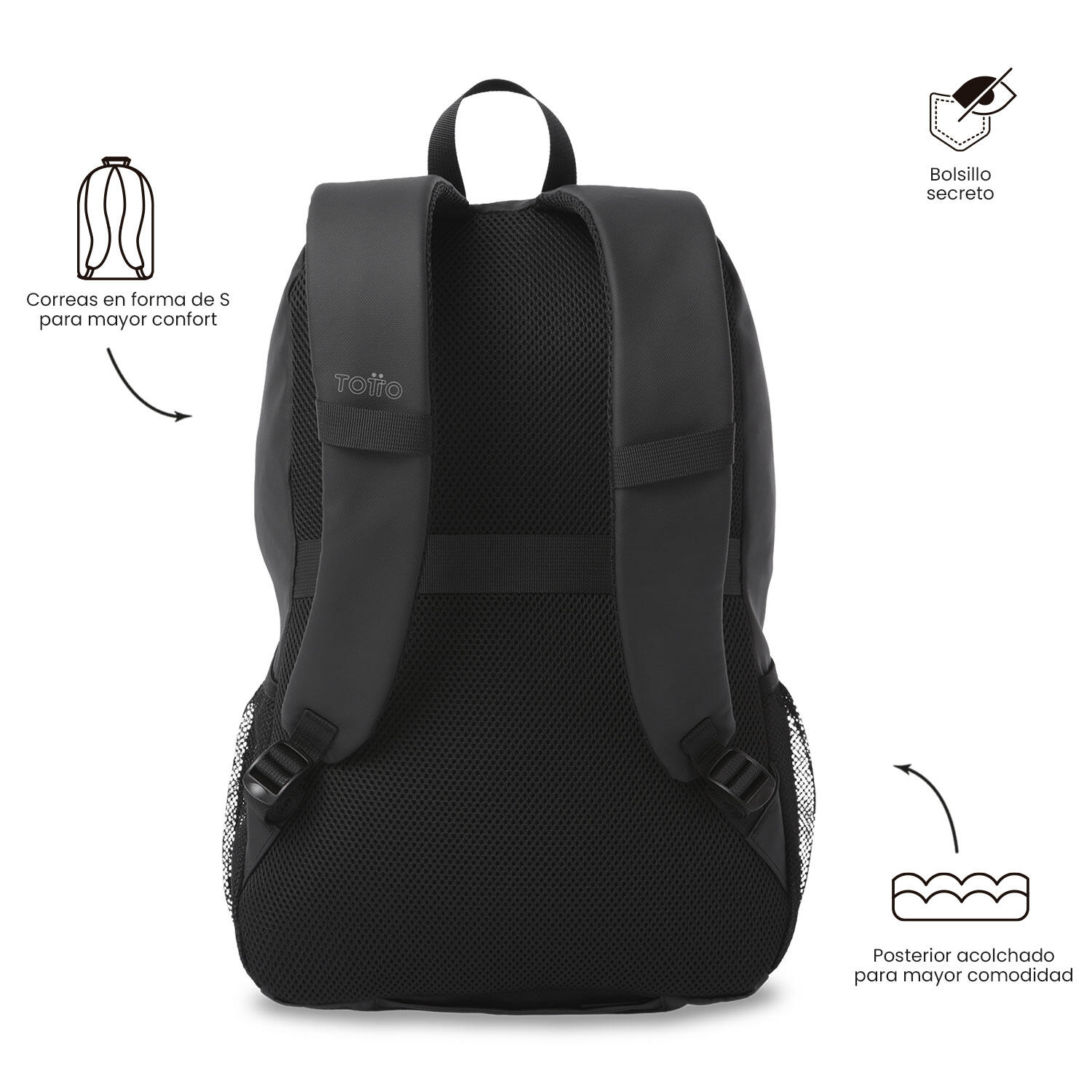 Totto Mochila ejecutiva Sprint Negro/Black Poliuterano 26.5 x 42.5 x 13 cm 4/5