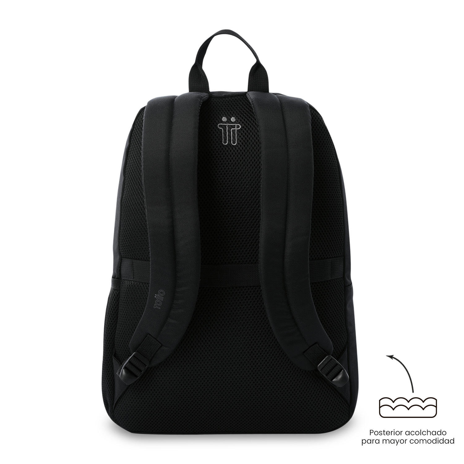 Totto Mochila urbana Koji Negro/Black Poliéster 29 x 43 x 12 cm 4/5