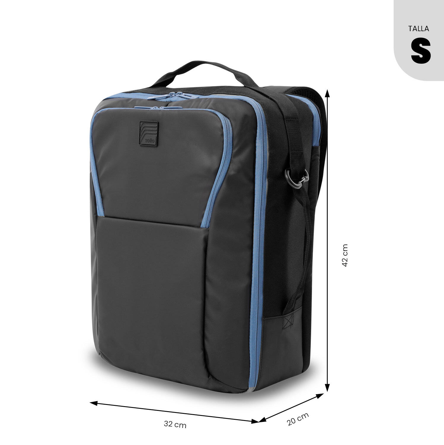 Totto Mochila viaje Trama Negro/Blue Horizon Poliéster 32x 42 x 20 cm 3/5