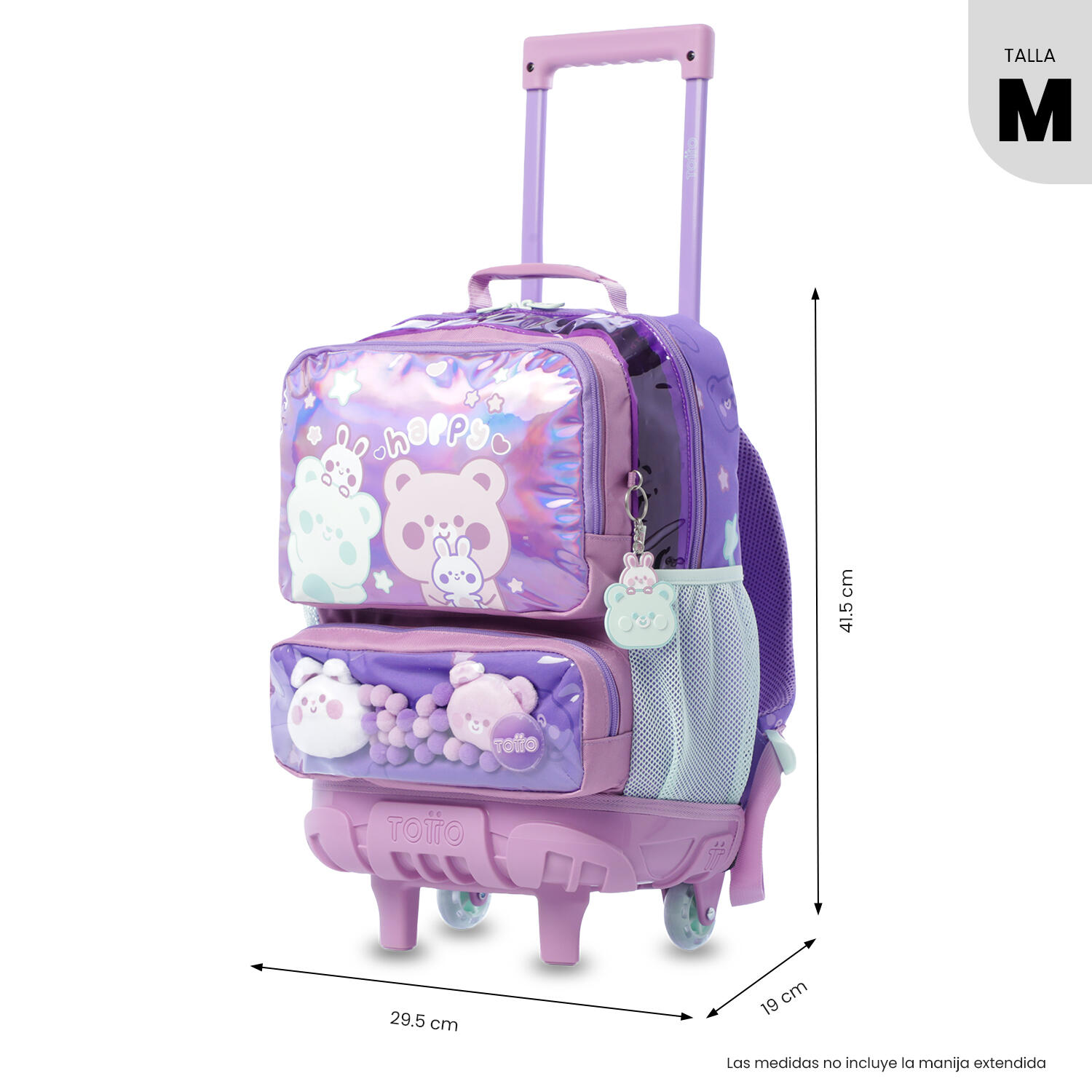 Totto Mochila infantil ruedas Friends Party M Friends Party Poliéster 29.5 x 41 3/5