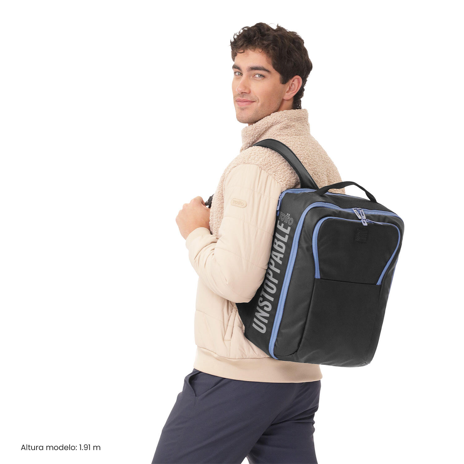Totto Mochila viaje Trama Negro/Blue Horizon Poliéster 32x 42 x 20 cm 2/5