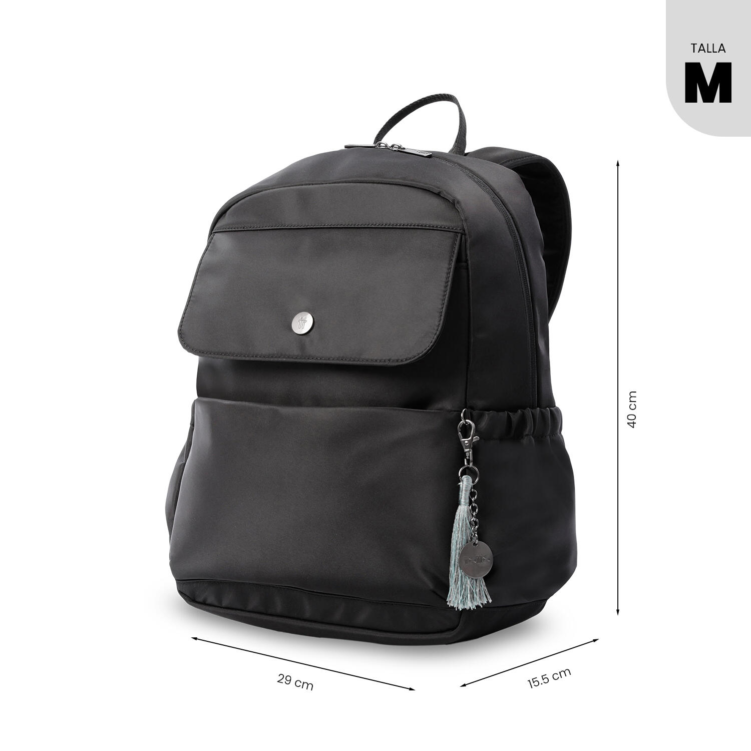 Totto Mochila ejecutiva Corneana  M Negro/Green Milieu/Steel Gray Poliéster 29 3/5