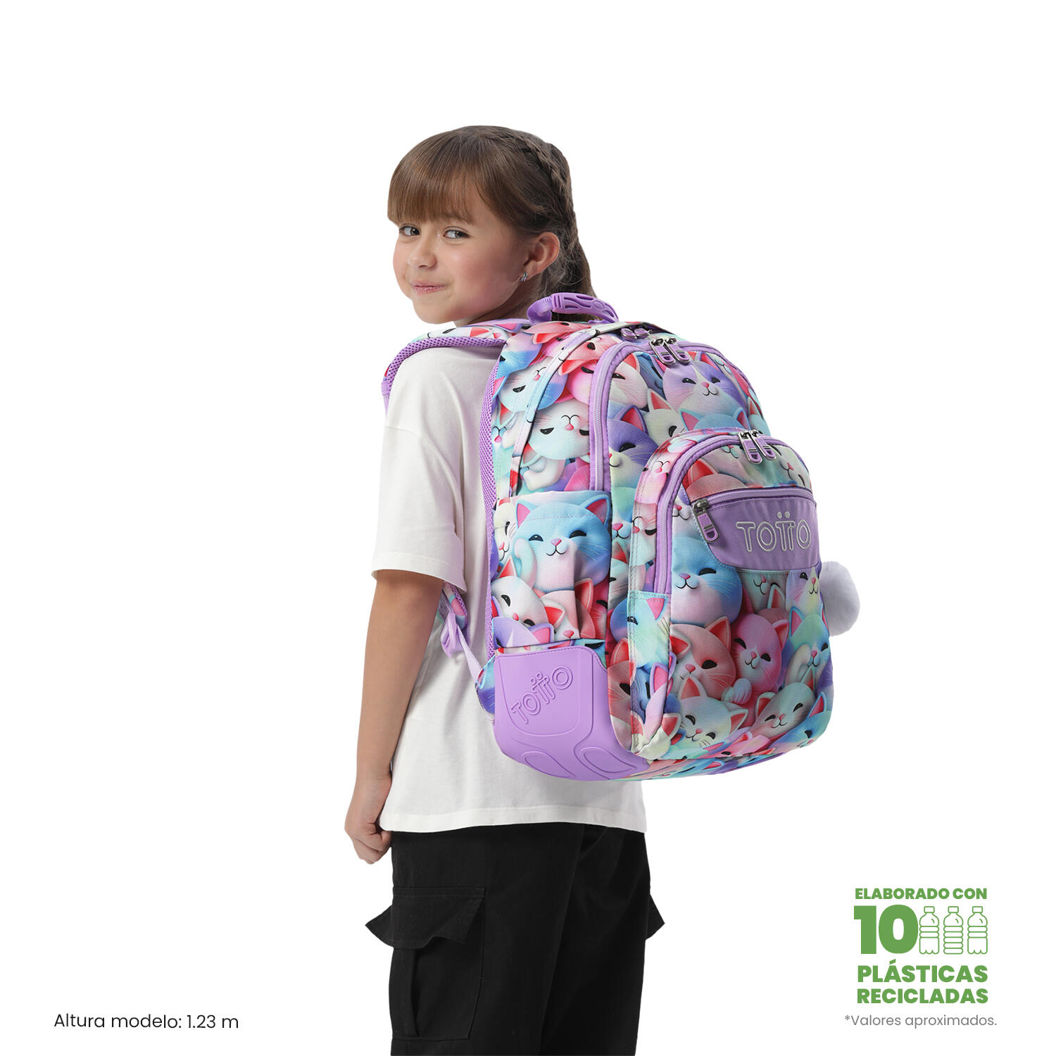 Totto Mochila escolar Rayol Mewsy 3D Poliéster 33 x 44 x 13.5 cm 2/5